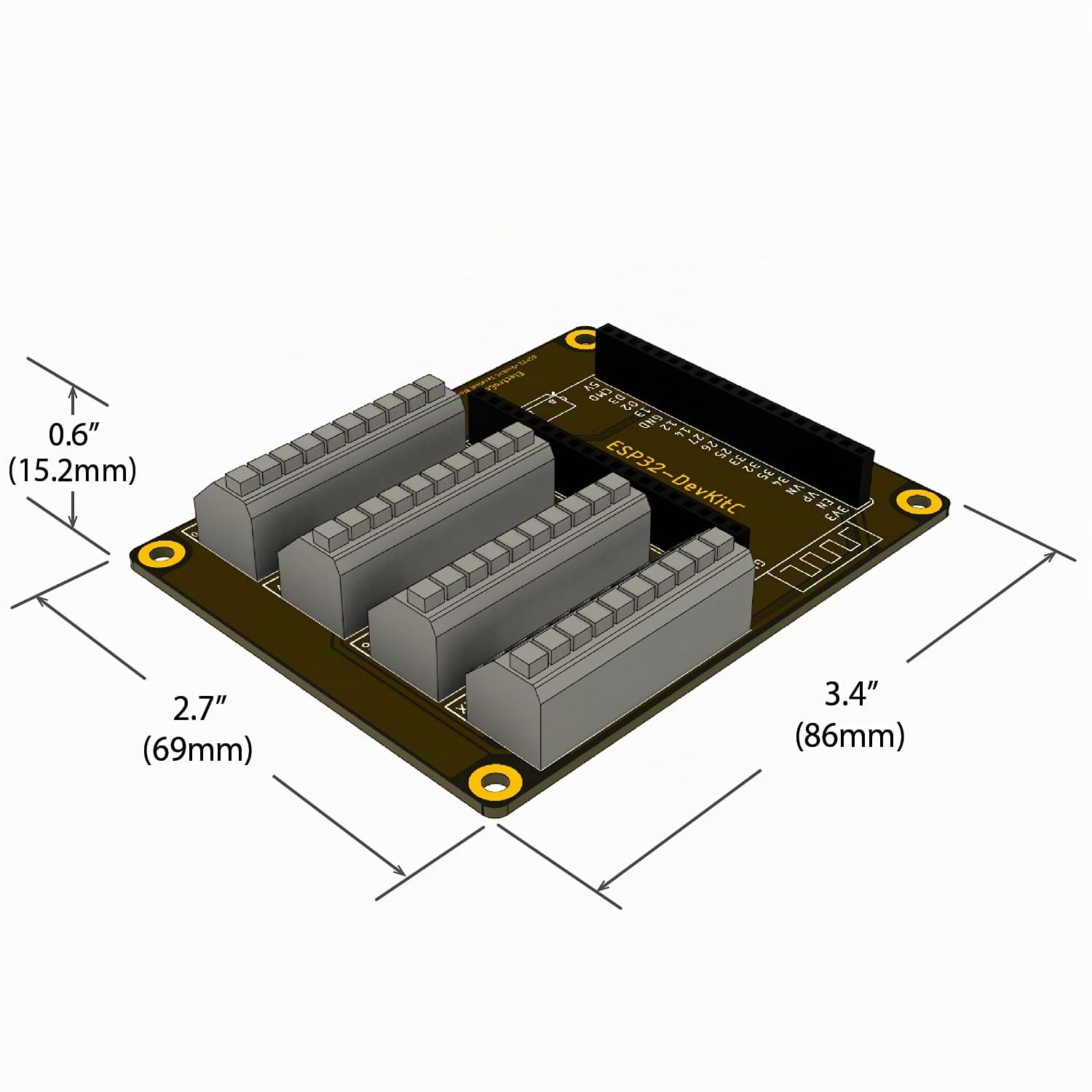 ElectroCookie ESP32 Kit de bouclier de bornier, compatible avec ESP32-DevKitC, module d'extension PCB à ressort simple