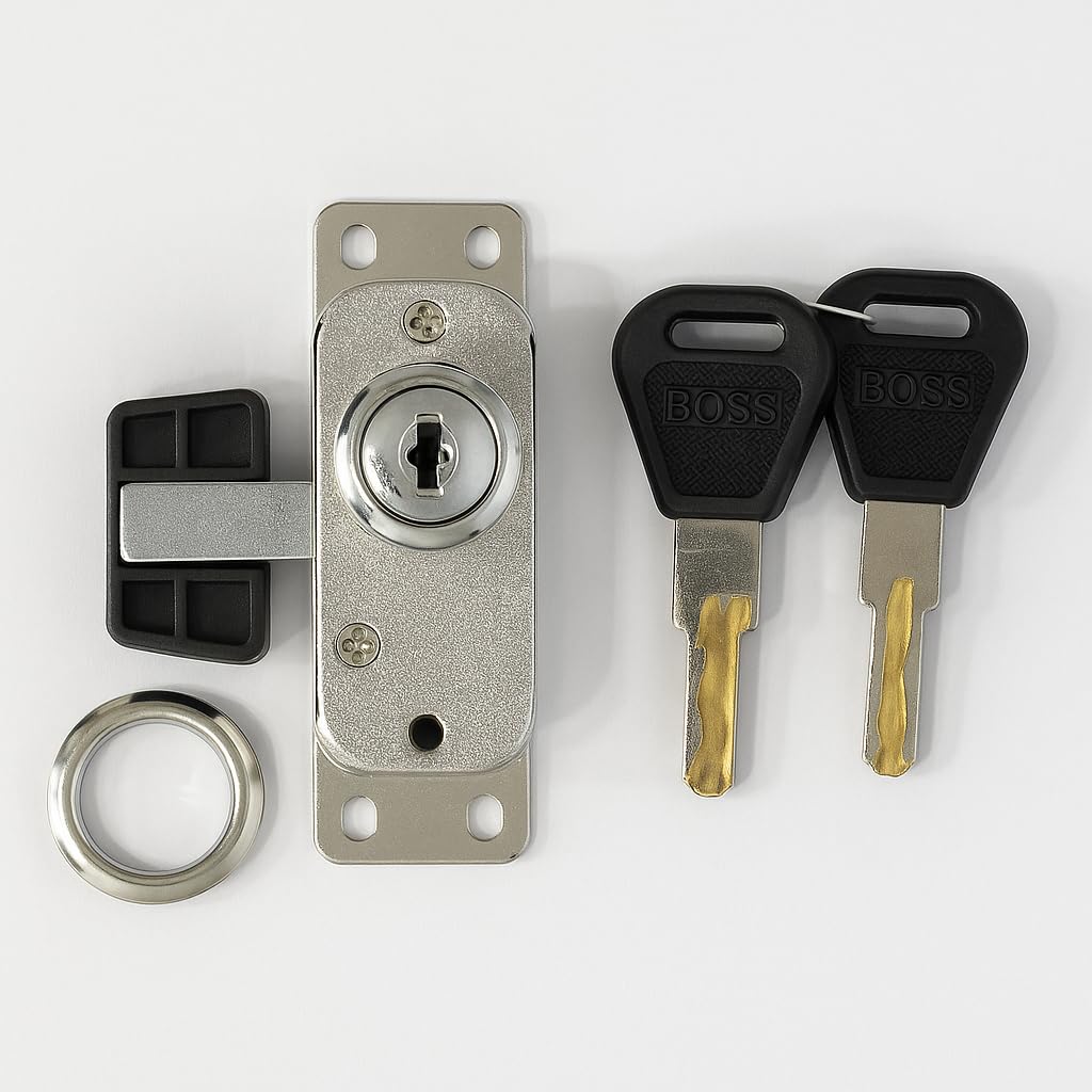 MHS Wardrobe Sliding Door Center Lock for Shutter (25 mm) Polished Finish Pack of 1 , Black-image-26