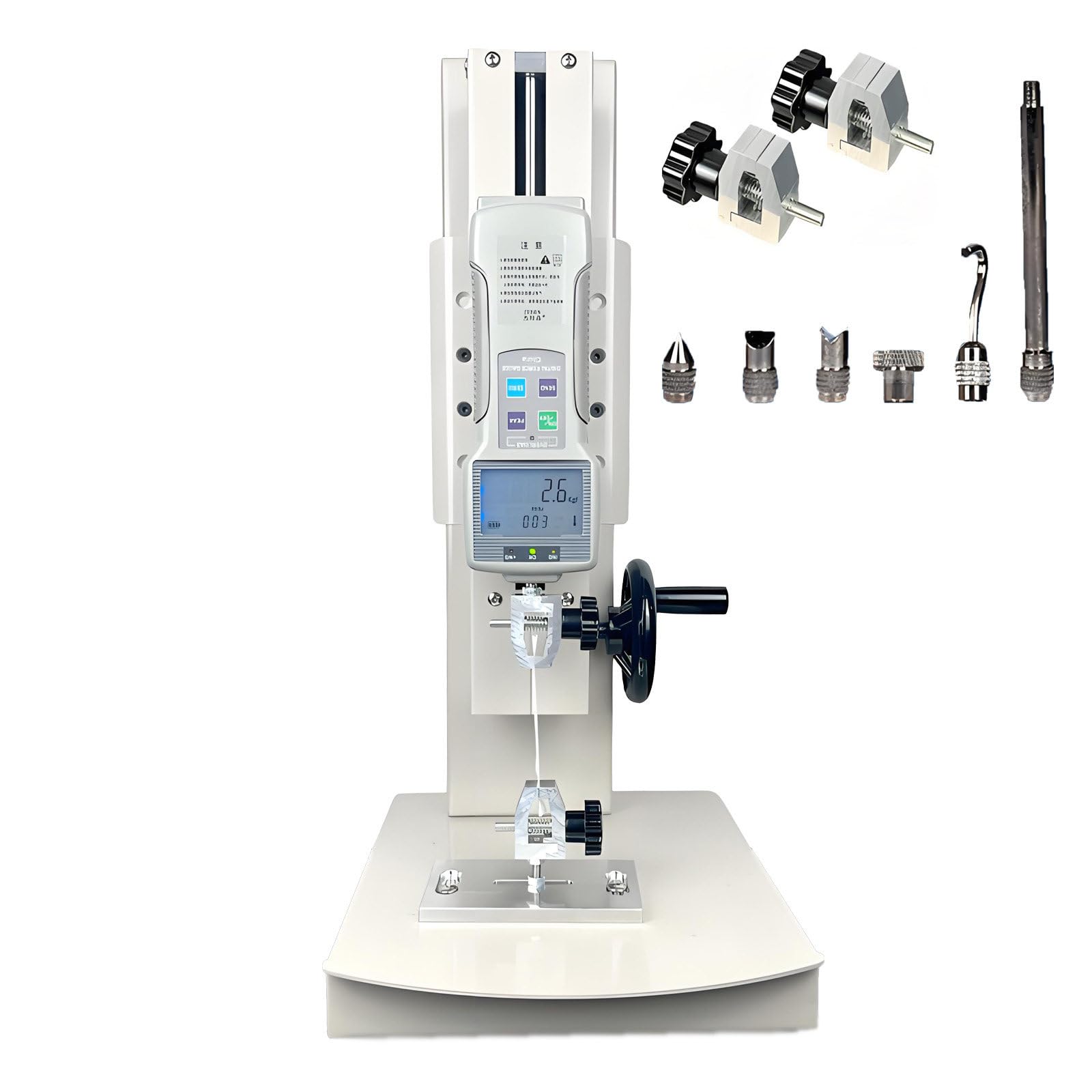 NYANS Desktop Tensile Testing Machine, Digital Pull Force Tester, with 5 Probes, 2 Testing Clamp, Stroke 270mm, for Compression and Tension Testing Standard-100N