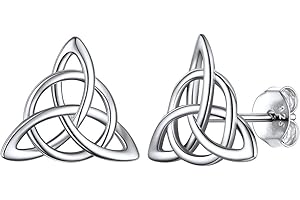 Engraved Celtic Earrings - 925 Sterling Silver Stud Jewelry