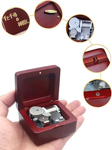 Miniatura 101 de Caja de música Sinzyo con mecanismo de madera tallada clásica caja musical regalo para Navidad, cumpleaños, día de San Valentín, el mejor regalo