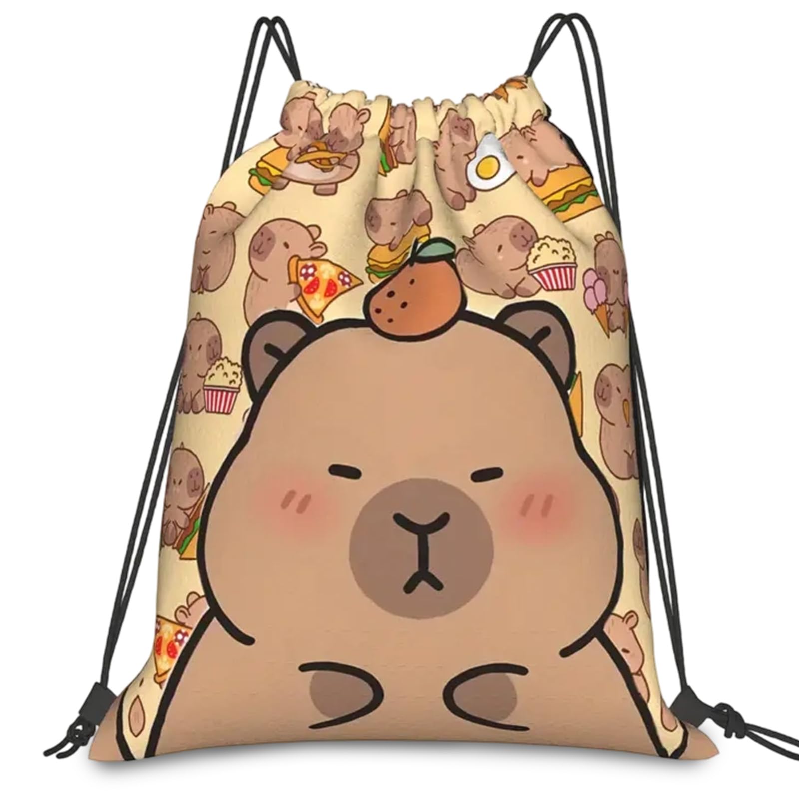 Joalpysm Capybara Drawstring Bags, Cute Animal Patterns Waterproof Backpack, Personalised Drawstring Bag for School Classes, Dance, Swimming, Sleepovers, Weekend Picnics, Gift for Loves
