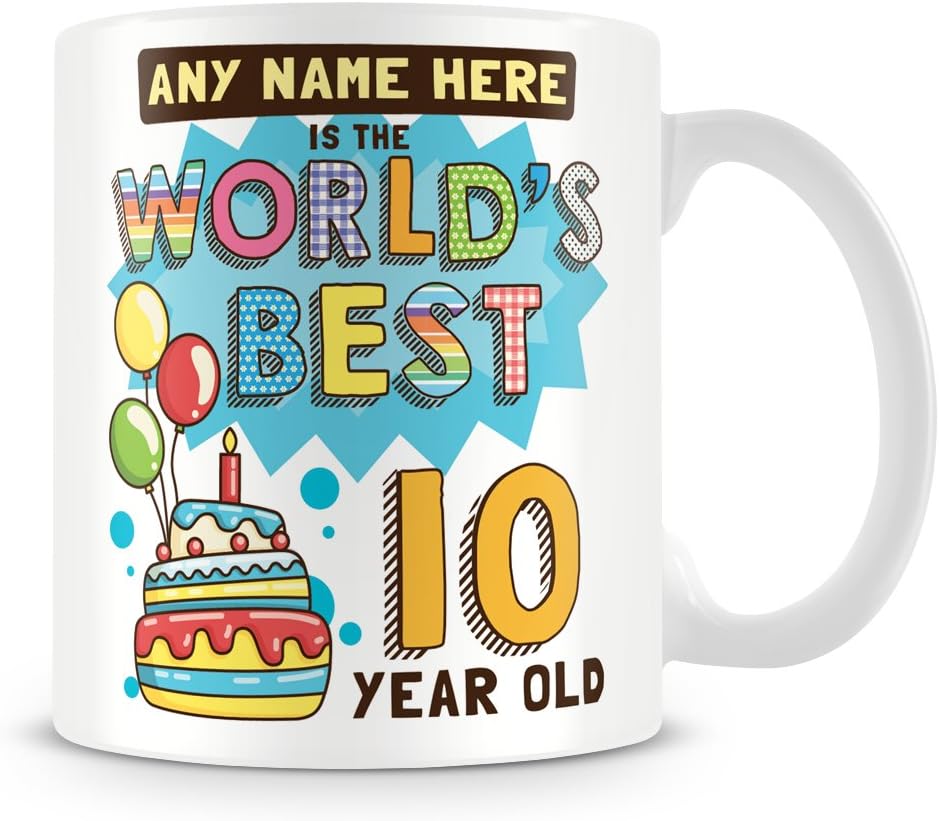 – 10th Birthday Mug for Boys – Personalised World’s Best Design – Blue