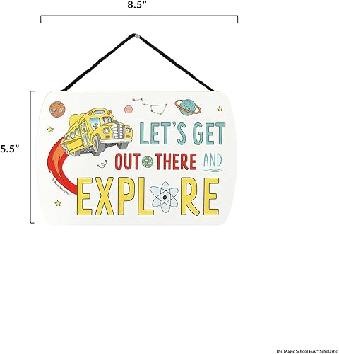 Miniatura 6 de Open Road Brands Scholastic The Magic School Bus Let's Explore - Decoración colgante de pared de madera, divertido letrero mágico de autobús escolar