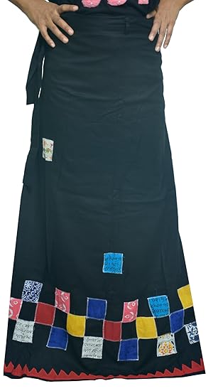 Applique Pure Cotton Wrap Around Skirt for Woman