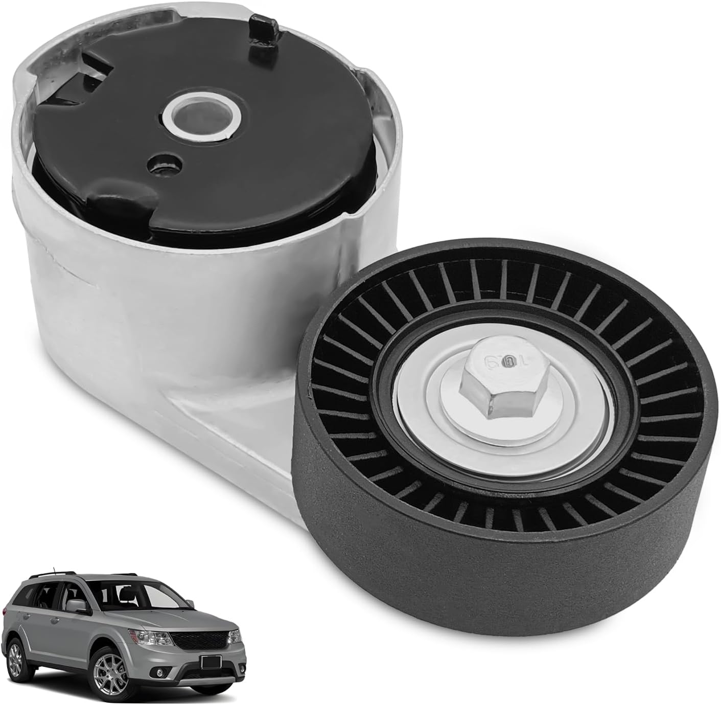 39282 Belt Tensioner Assembly with Pulley, Compatible with Ram 1500 2013-2018, Chrysler 200 2011-2014, 300 2011-2019, D0dge Avenger 2011-2014, Grand Cherokee 2011-2020 etc, Replace OE #89632