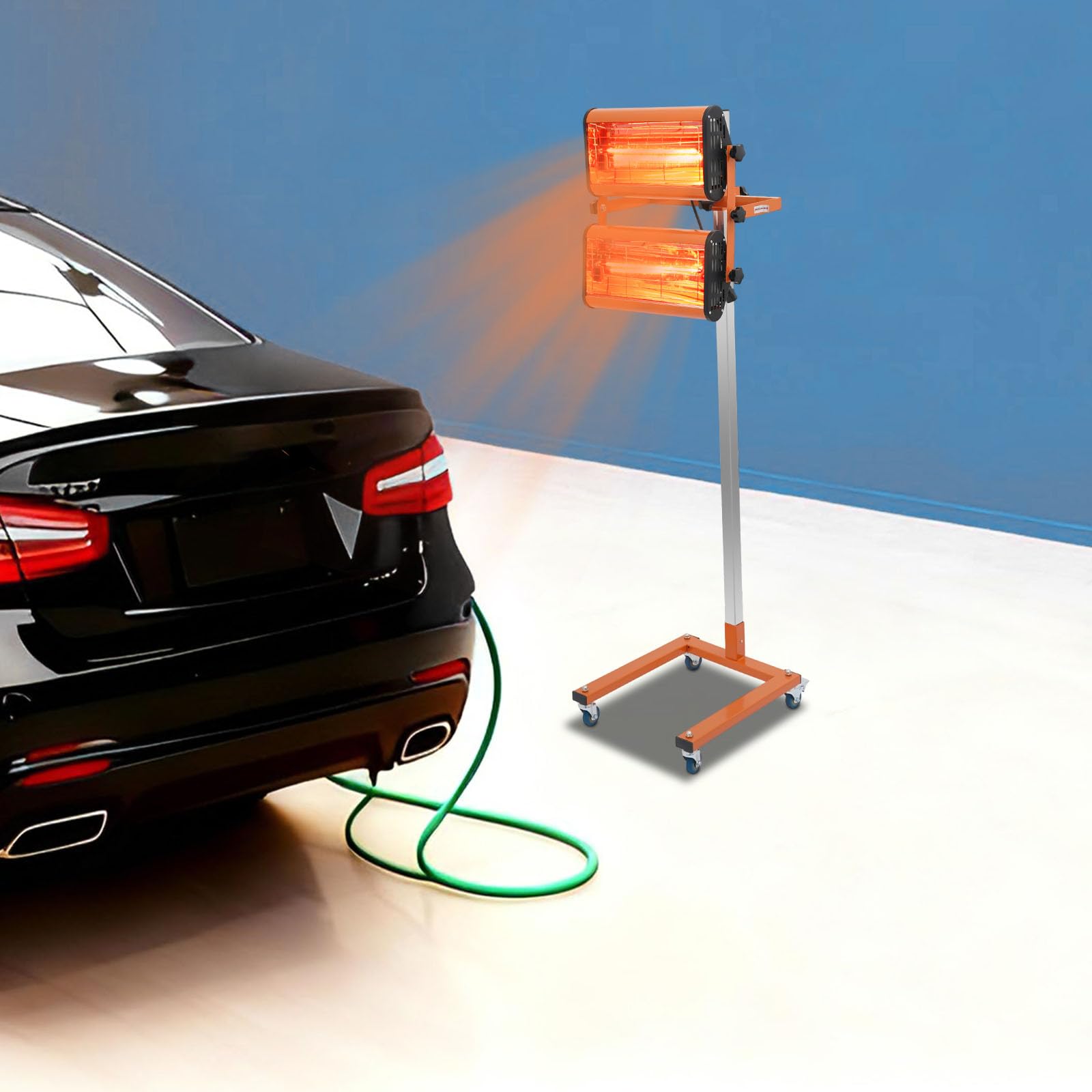 Suszarka do lakieru na podczerwień, 2 × 1000 W, promiennik podczerwieni, lampa do lakierowania samochodu, naprawy karoserii, powierzchnia pieczenia na głowicę: 0,4 × 0,6 m
