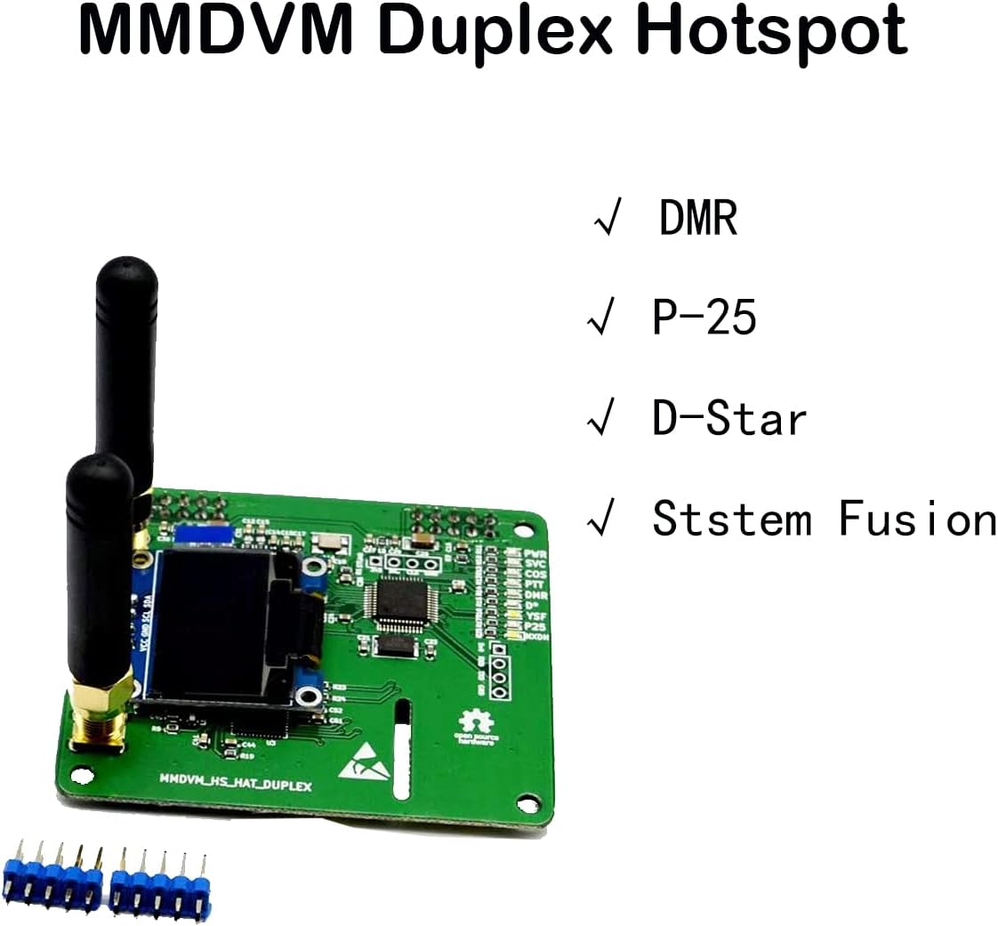 MMDVM Duplex Hotspot Module Dual Hat with 0.96 OLED Display V1.47 Support P25 DMR YSF NXDN DMR Slot 1 + Slot 2 for Raspberry pi (with OLED)