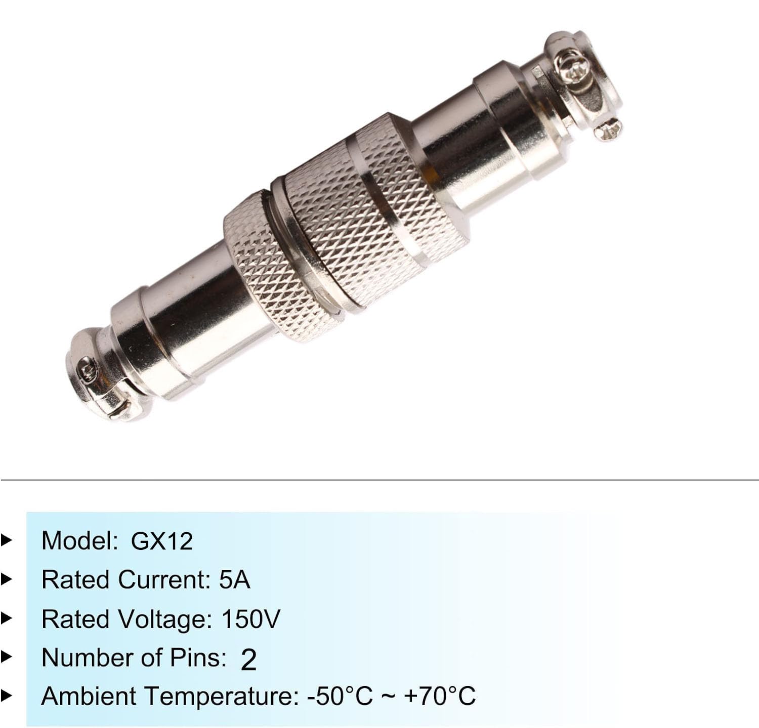 5 Paia Connettori GX12 2Pin Per Aviazione - Maschio E Femmina In Metallo - Foto 5
