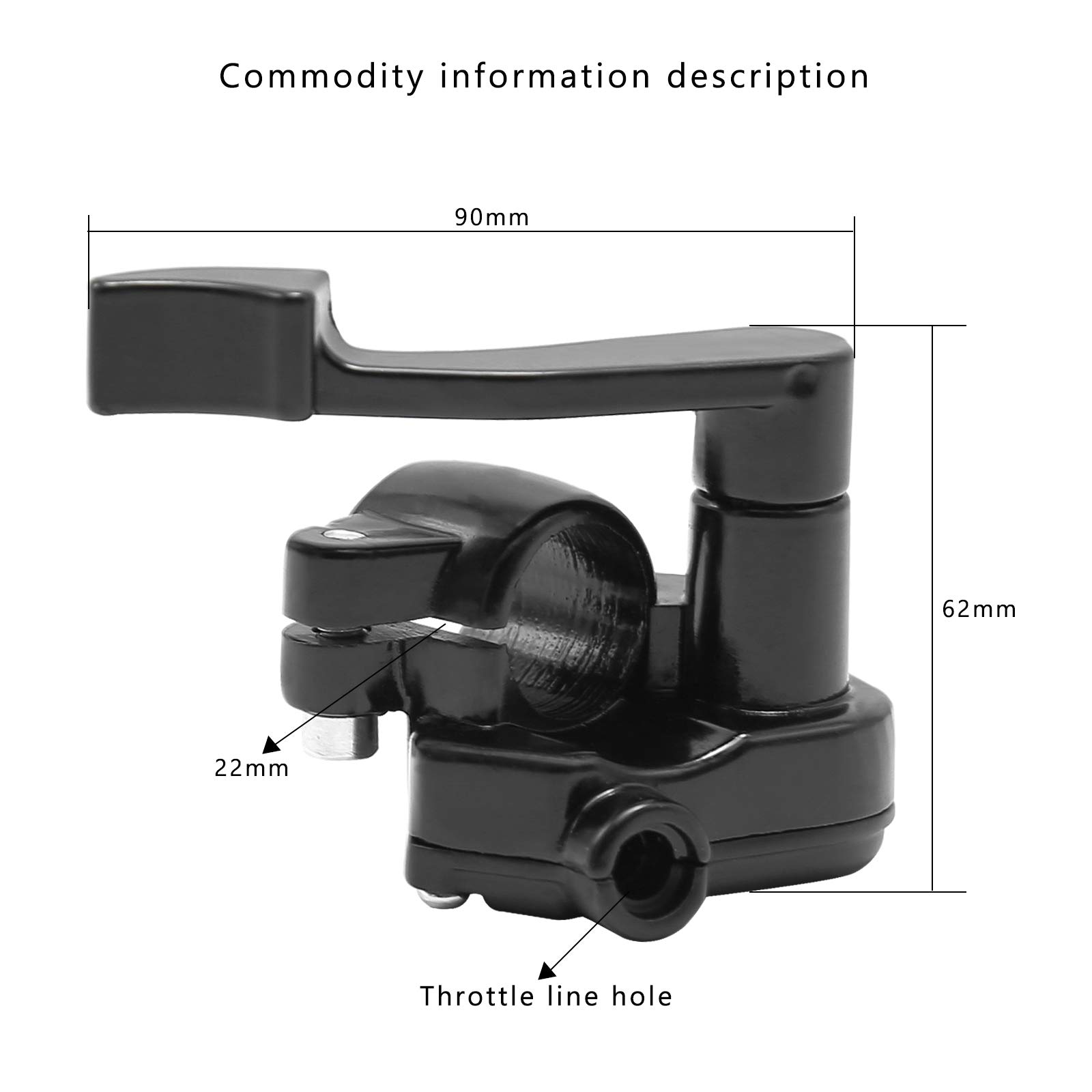 7/8" 22mm Pouce D'accélérateur Levier De Control Avec Manchon De Caoutchouc Remplacement Pour Raptor 350 660 700 Lifan 250 Atv 4 Wheeler Quad 92500415