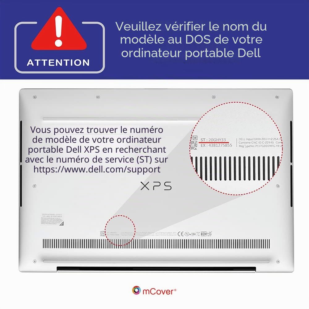 mCover Coque Compatible Uniquement avec Dell XPS 13 9300/9310/9315 modèles Non 2 en 1 (ne Convient Pas aux Autres modèles Dell) – Transparent