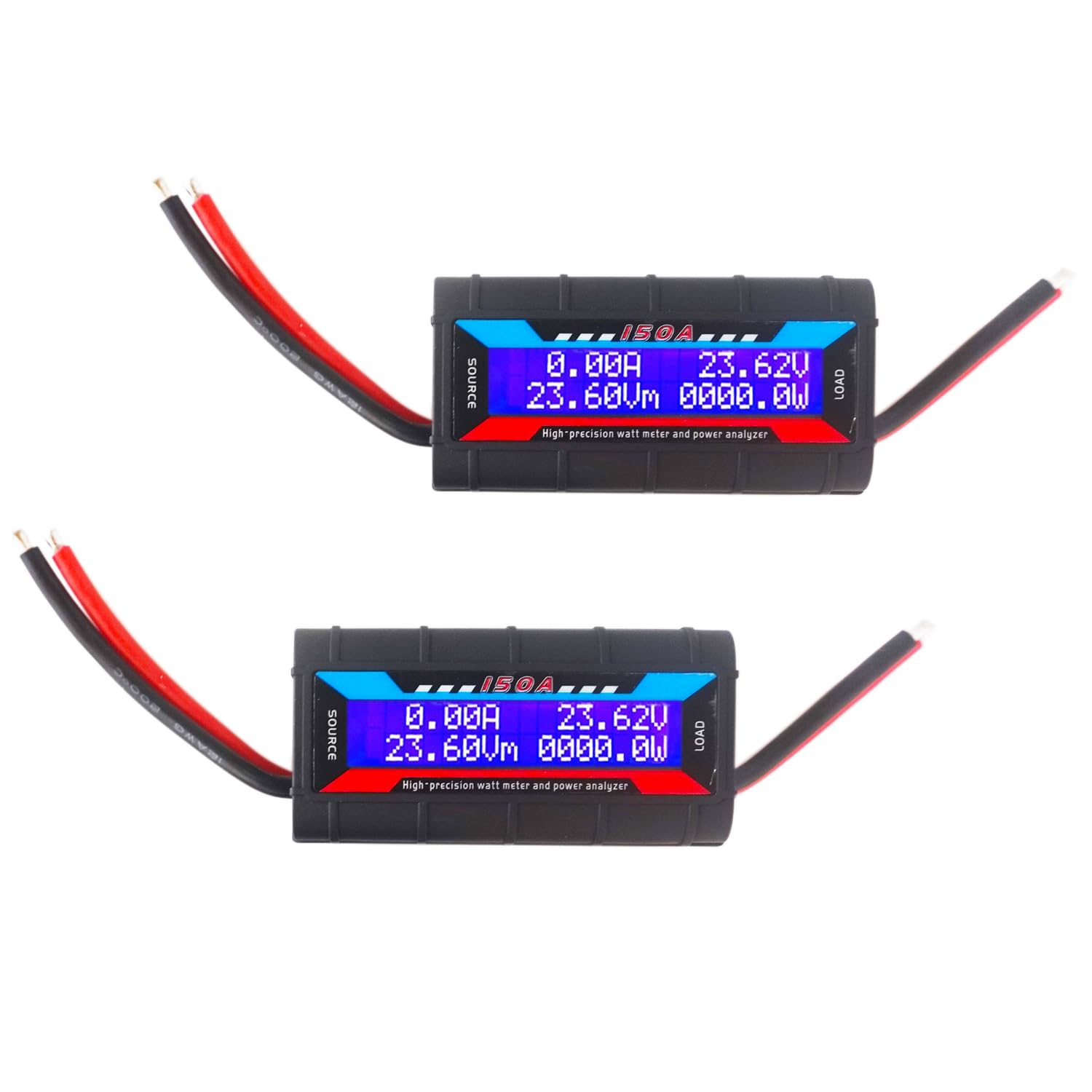 Proshopping 2Pcs 150A RC Watt Meter, DC 0-60V High Precision Power Analyzer, Volt Amp Watt Checker with Digital LCD Screen for Voltage/Current/Power/Charge/Energy Measurement