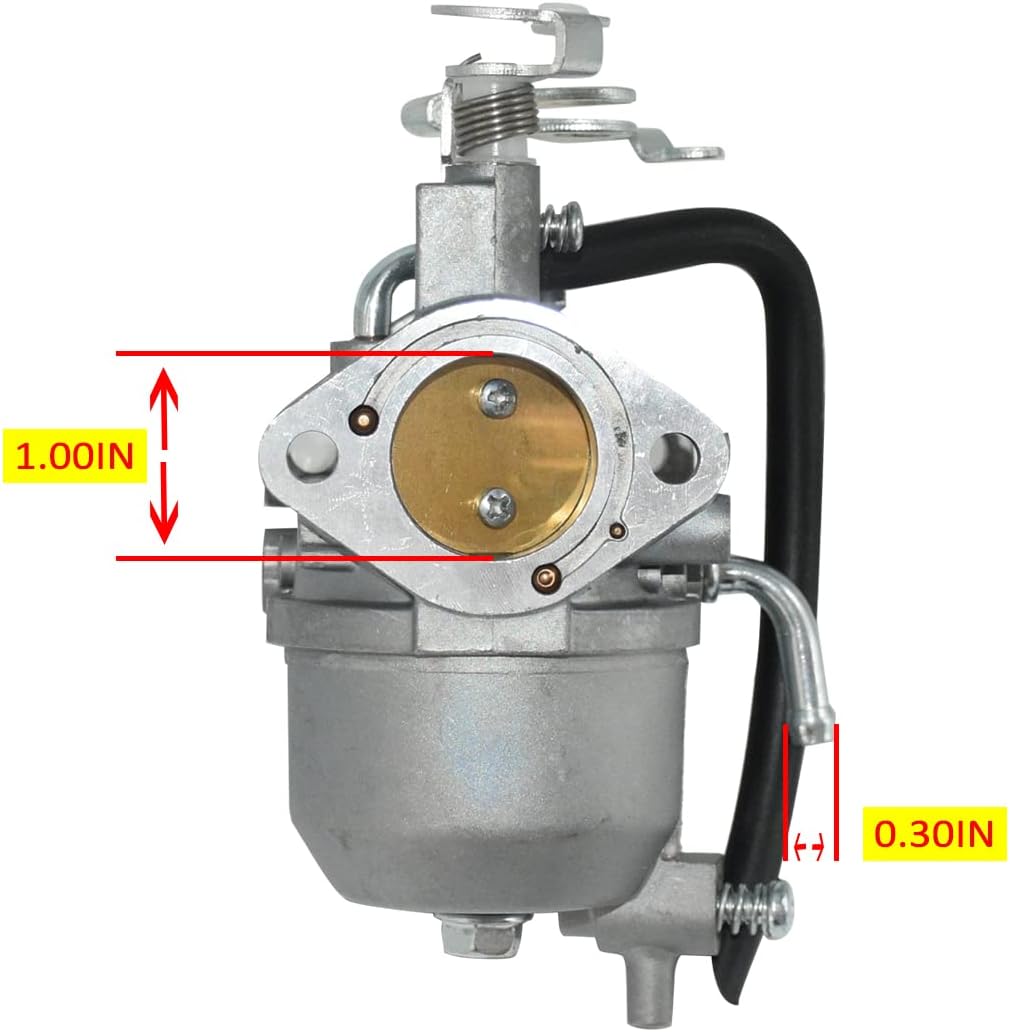 Carburetor top view with mounting dimensions