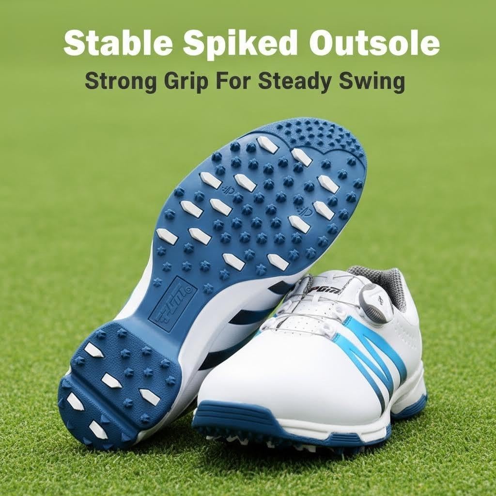 Chaussures de Golf pour Hommes, Chaussures de Golf Imperméables avec Système de Dentelle