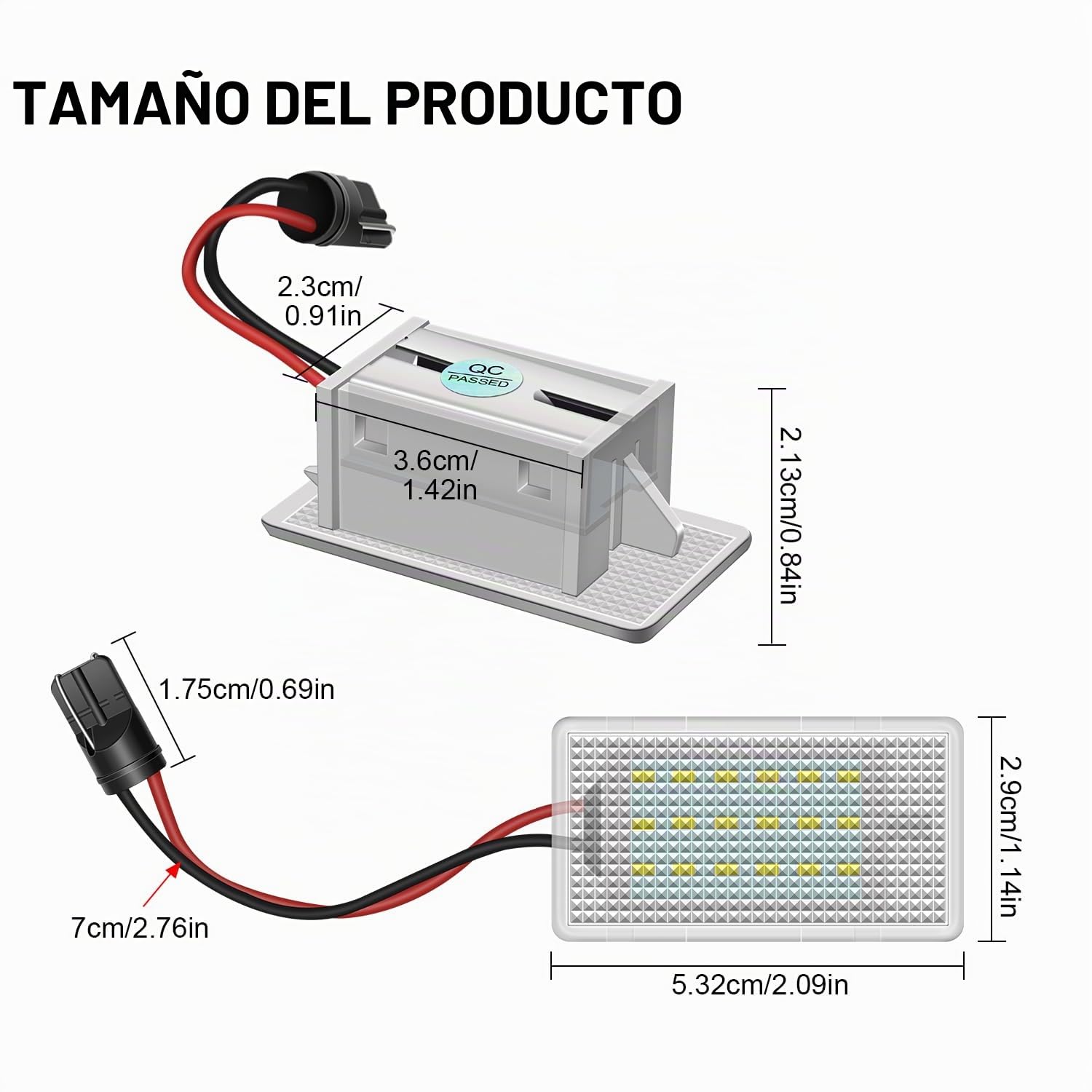 WinPower Luz Maletero LED Interior Luces de Cortesia Guantera 6000K 12V Blanco Compatible con Fiesta Focus Mondeo B/C/S-Max EcoSport Transit Galaxy Puma etc., 2 Pcs