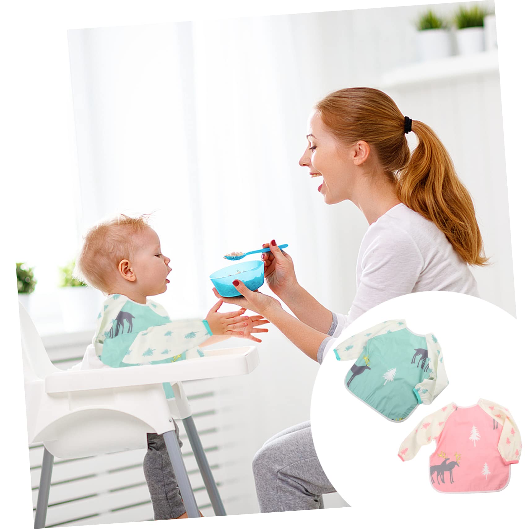 Abaodam 6 Pezzi Grembiule Per Neonati Bavaglini Impermeabili Bavaglini Impermeabili Bavaglini Per Bambini Grembiule Per Bambini Bavaglino Per L'Alimentazione Del Bambino Bavaglino Da