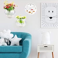 Vista 3 de MeiBoAll 2 peceras de pared de 6 pulgadas, 7.8 fl oz de acrílico transparente Betta pecera, acuario montado en la pared, maceta