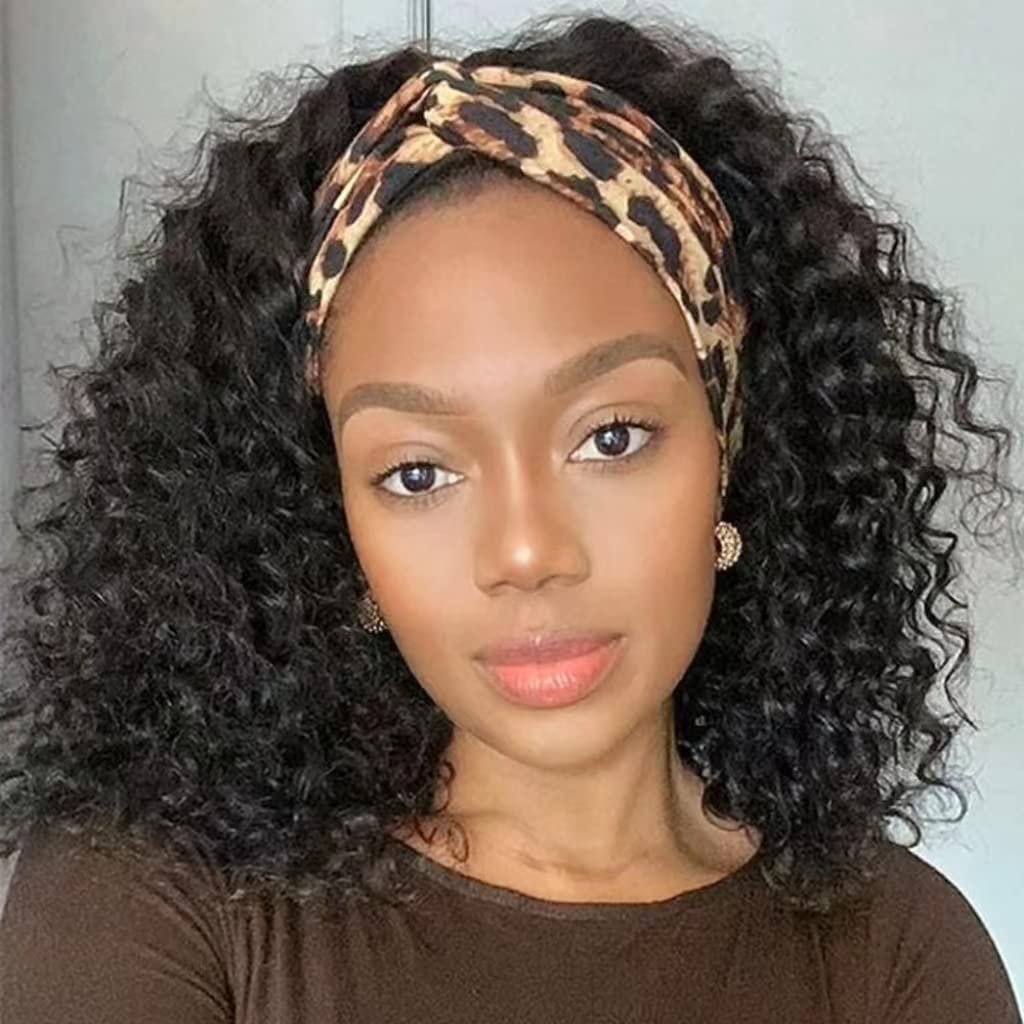 Zormsert Wear and Go Headband Wig Human Hair Curly Human