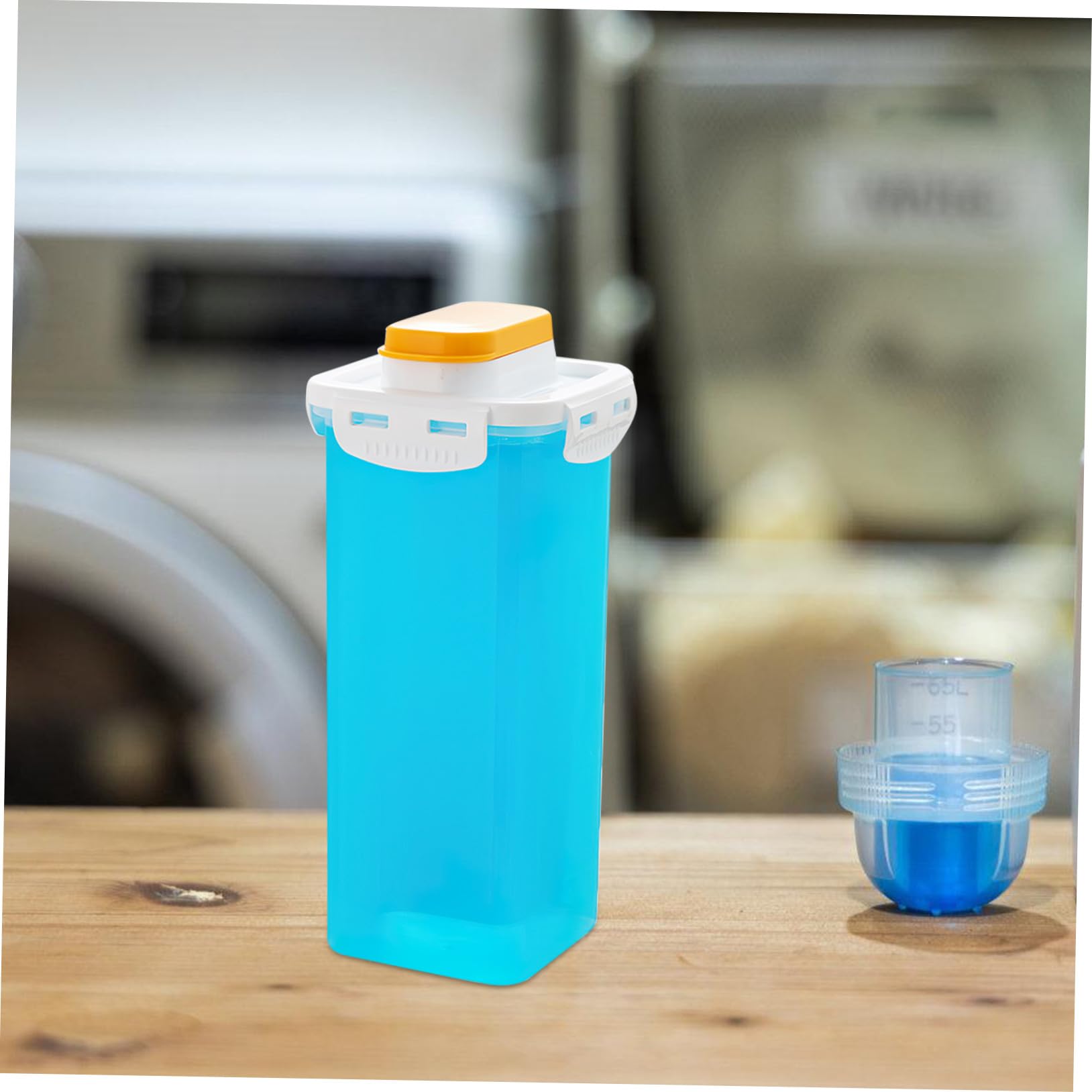 2 piezas Caja para Detergente Transparente con Tapa Hermética para Polvo y Líquido Almacenaje Multiusos para Lavandería Hogar Hotel y Restaurante