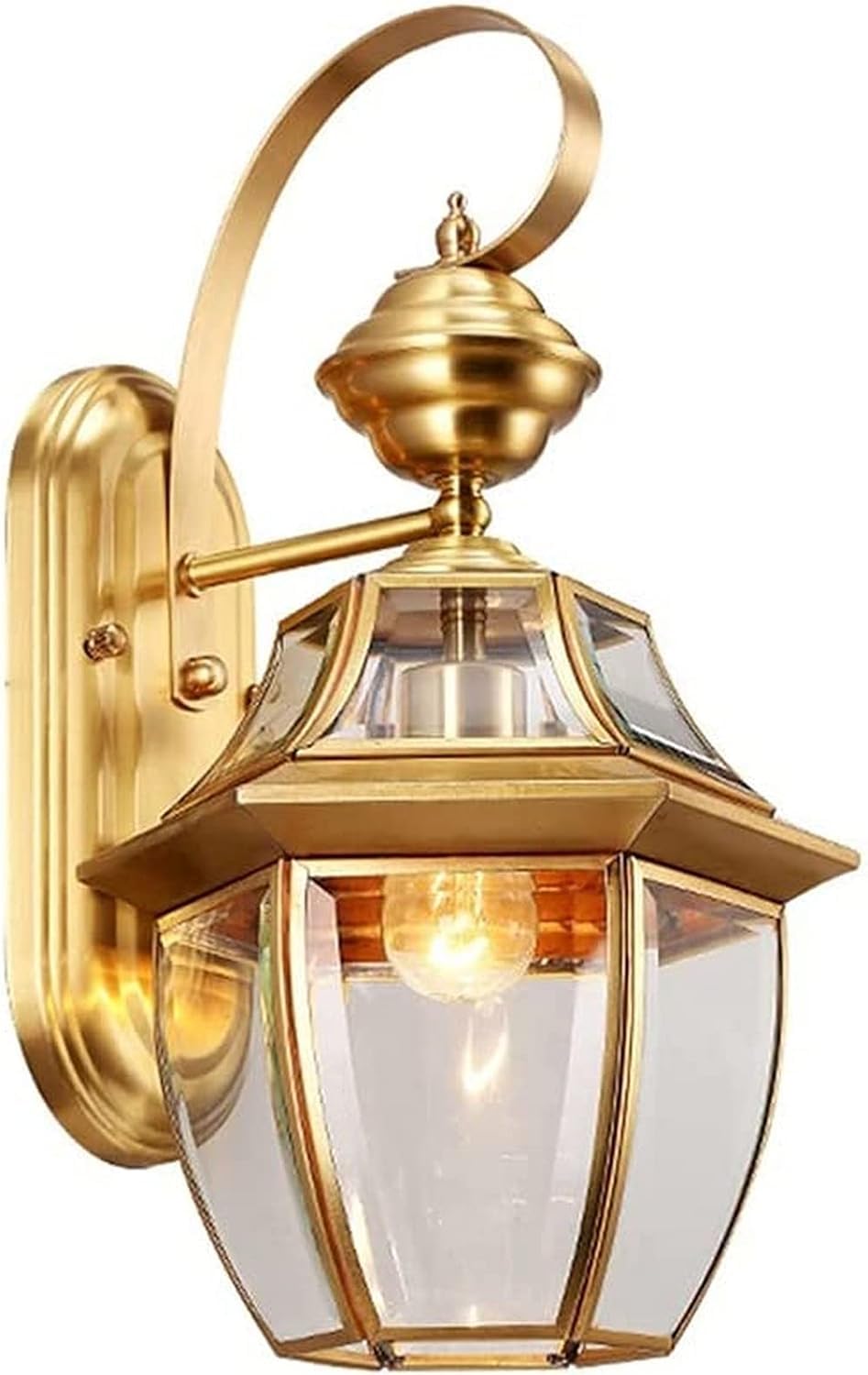 OLSKFUH Modern Wall Lamp Glass Wall Light Copper Fixture Indoor Decor Wall Sconce Gold Finish Lighting Fixture With Clear Glass, Wall Sconces,