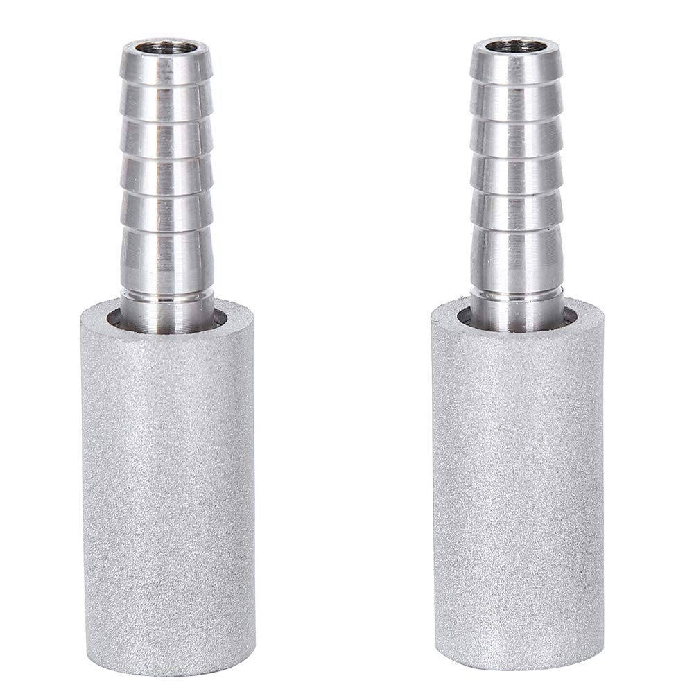 2Pcs 0.5μm Acero Inoxidable Piedra de aireación Piedra de difusión Piedra de aireación de Acero Inoxidable con 1/4 Pulgadas de diámetro Exterior Barb