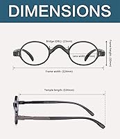 Vista 22 de BLUELESS Vintage Round Reading Glasses Professor Readers (Brown Tortoise, +0.50)