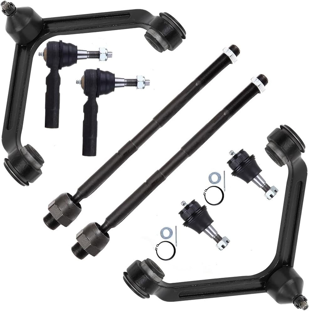 SCITOO 8pcs Front Suspension Kit Upper Control Arm with Ball Joint fit 2002-2005 for Dodge Ram 1500 Lower Ball Joint Inner Outer Tie Rod End