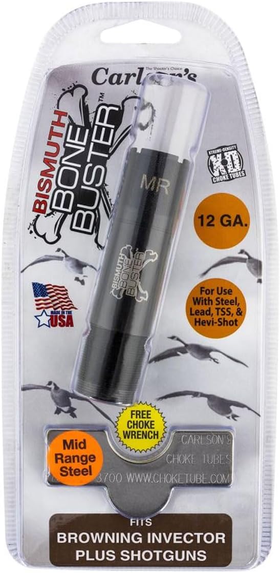 Carlsons Choke Tubes 12 Gauge for Browning Invector Plus | Blued Steel | Bismuth Bone Buster Choke Tube | Made in USA
