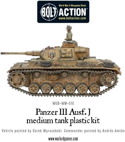 Miniatura 3 de Warlord Games Tanque mediano Panzer III del ejército alemán – 1:56 / 1.102 in a escala de plástico modelo tanque para Bolt Action altamente