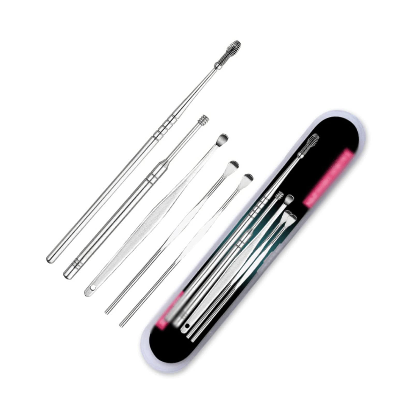 Prodotti per la rimozione del cerume Kit per la Pulizia delle Orecchie Tampone di Cotone Earpick in Acciaio Inossidabile Pick per cerume Cuc