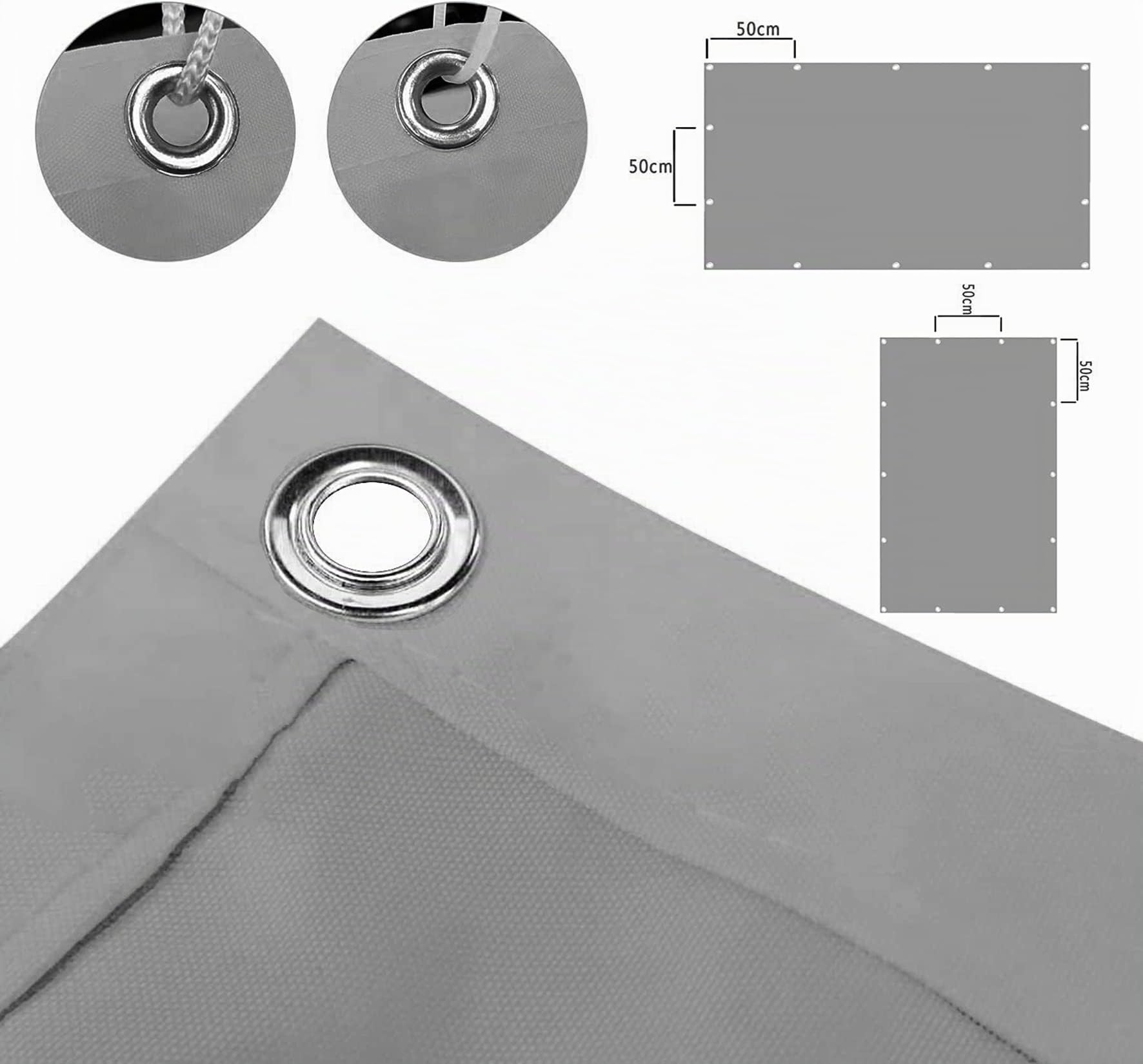 Sonnensegel Sonnenschutz Wetterschutz 2x3M Wetterbeständig Mit Uv Schutz Sonnenschutz Windschutz Wasserabweisend Schattiernetz inkl Befestigungsseile Für Garten Terrasse Camping, Hellgrau, 22073