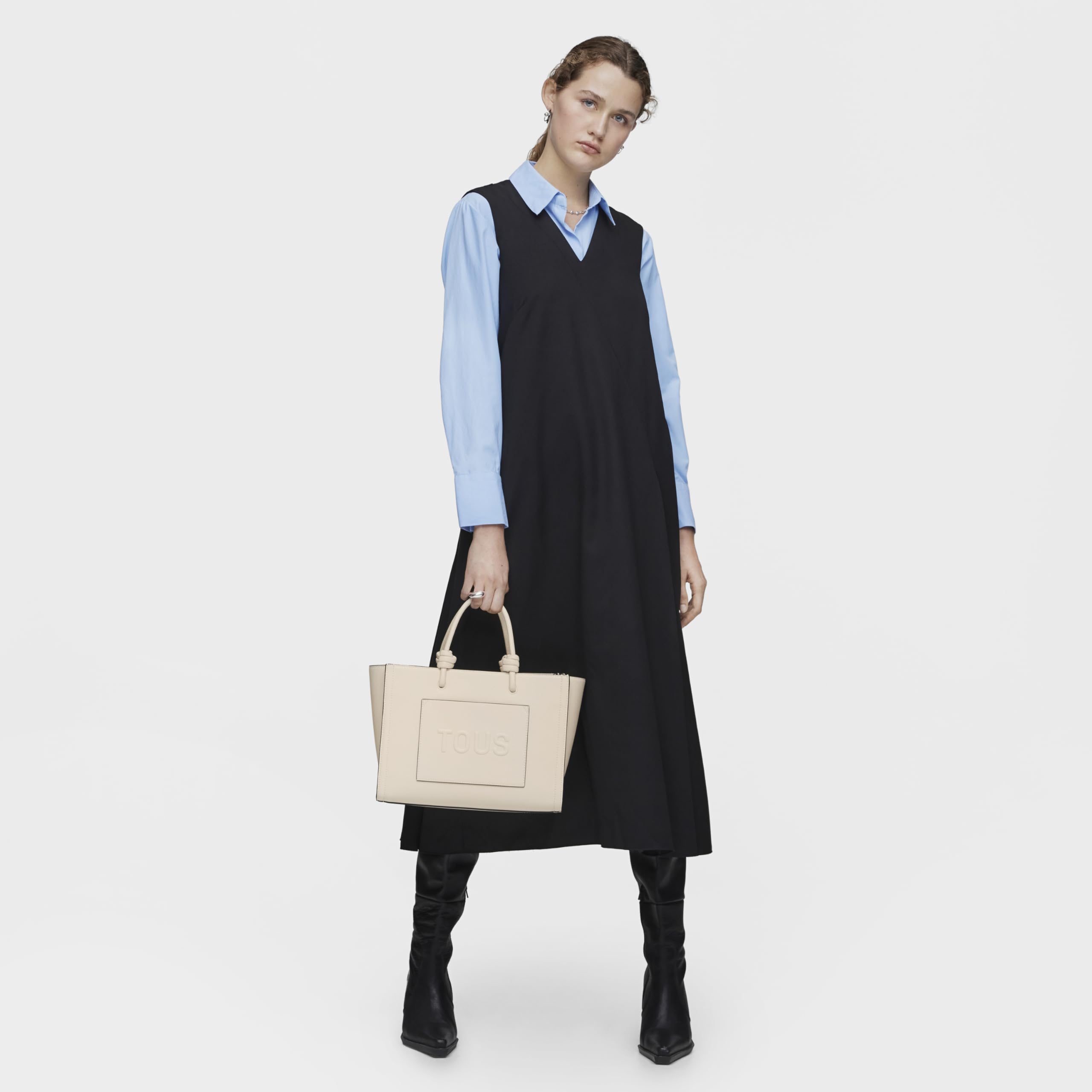 TOUS Shopper Średni Amaya Beżowy La Rue Beige