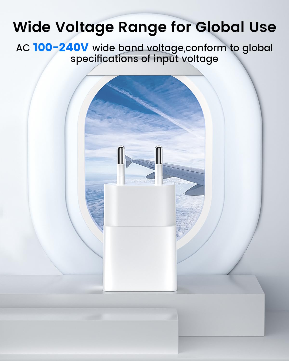 6Pezzi Caricabatterie USB 5V 1A 2Porte USB C + USB A Spina di Alimentazione Presa di Ricarica Caricatore per iPhone, Samsung Telefono Cellulare, MP3, eBook Reader