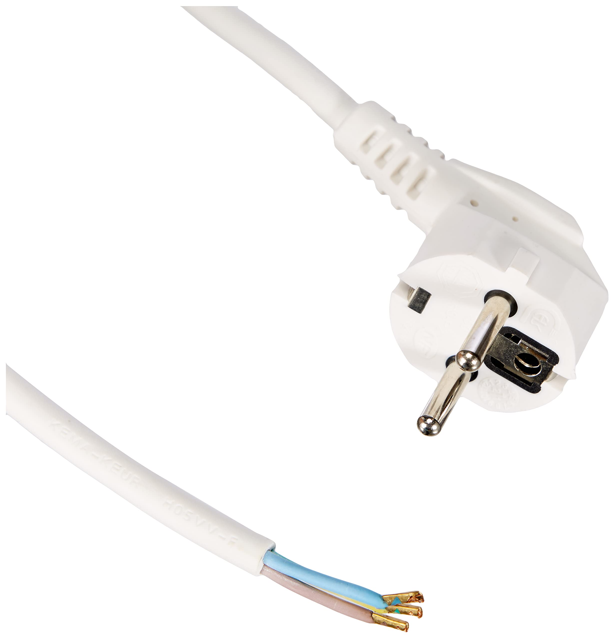 as - Schwabe câble de connexion PVC, 10m H05VV-F 3G1.0, blanc, IP20 utilisation intérieure, 70800