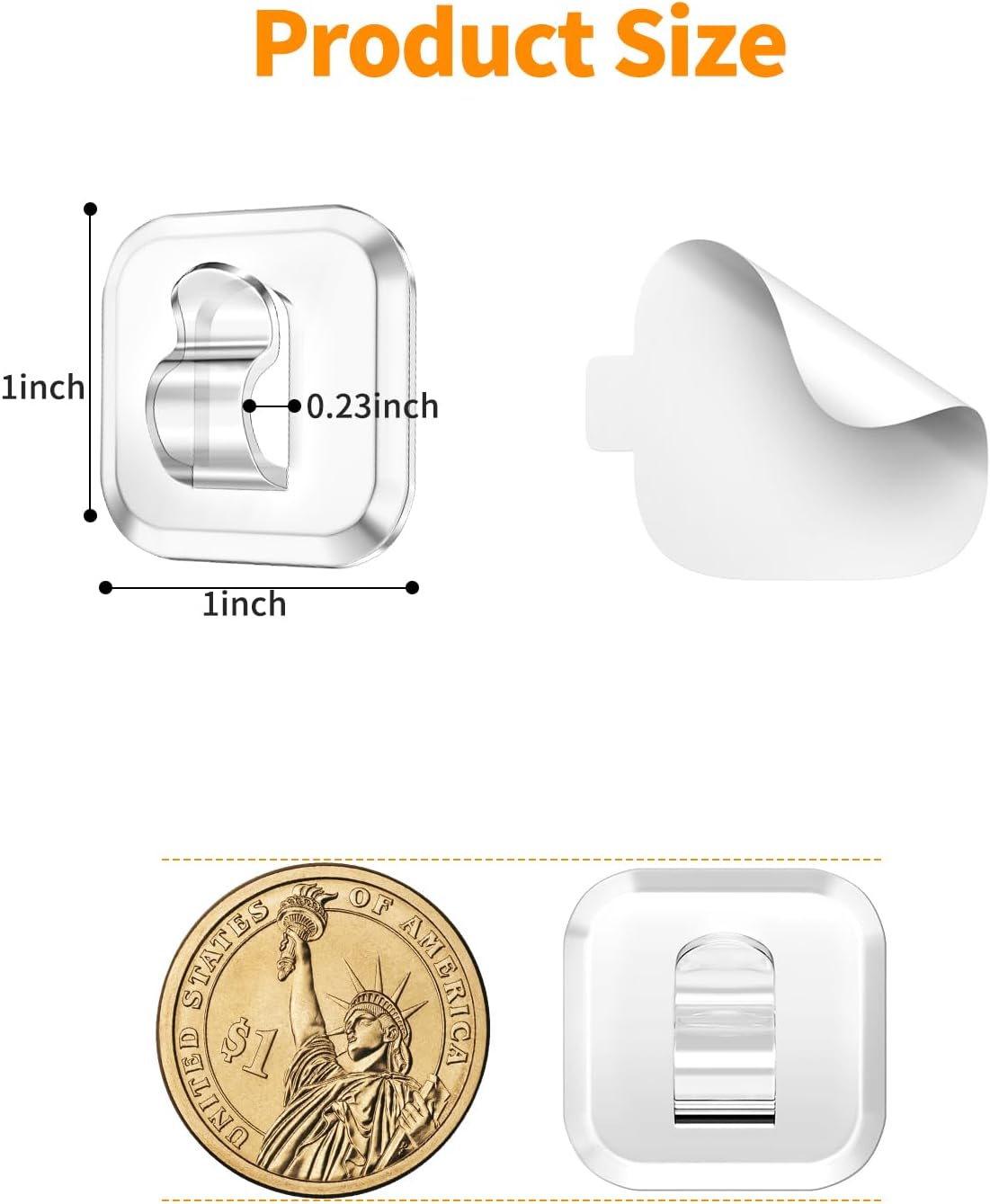 ispneay 50 Mini Light Hooks with Adhesive Strips: Indoor Clear Small String Light Clips Damage Free - Plastic Wall Hook for Hanging - Fairy Tiny Christmas Light Cable Hangers Clip Decoration Decor