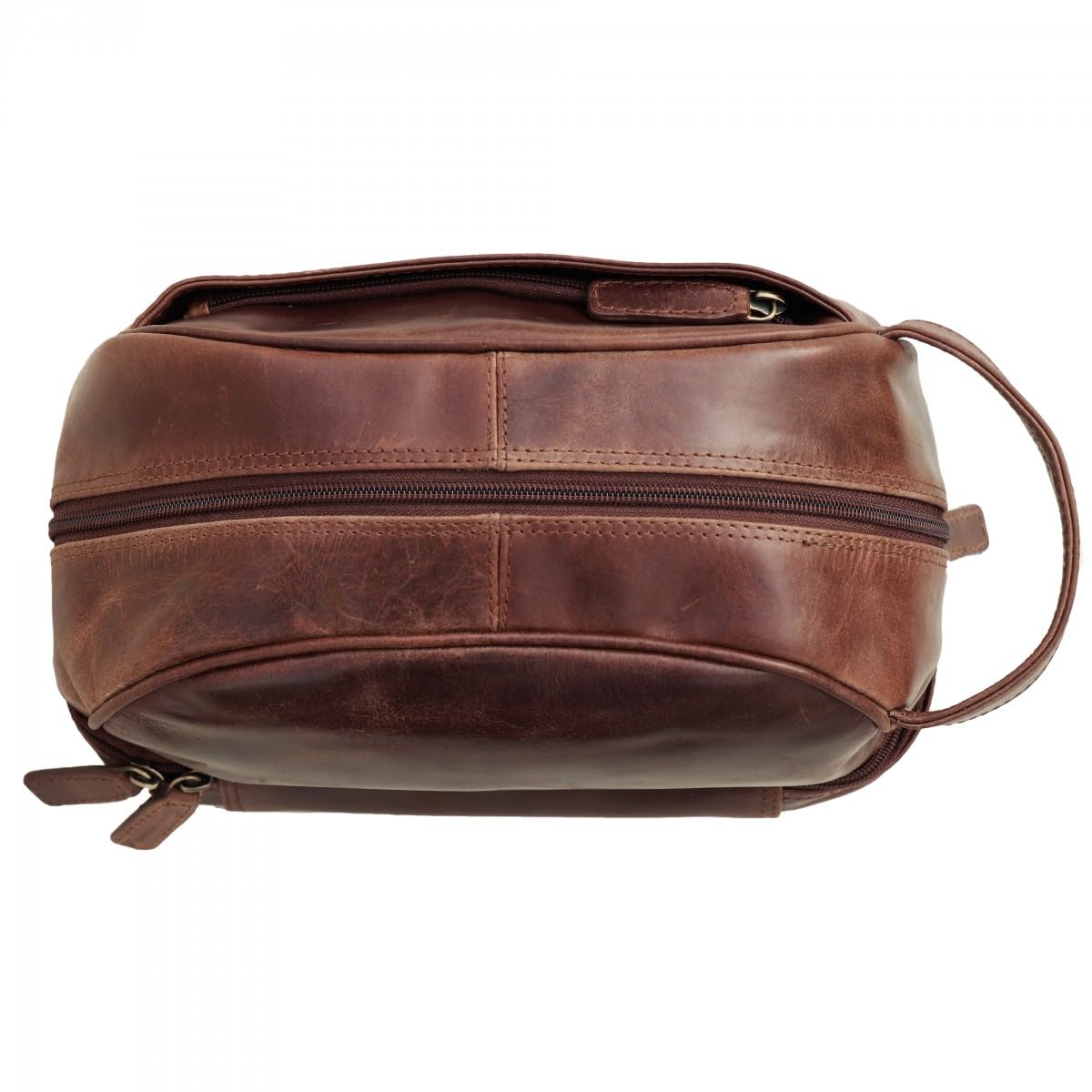 SID & VAIN® borsa toiletry vera pelle vintage ALEX grande borsetta necessaire Toilette pochette beauty case da Viaggio uomo marrone prodotto artigianale