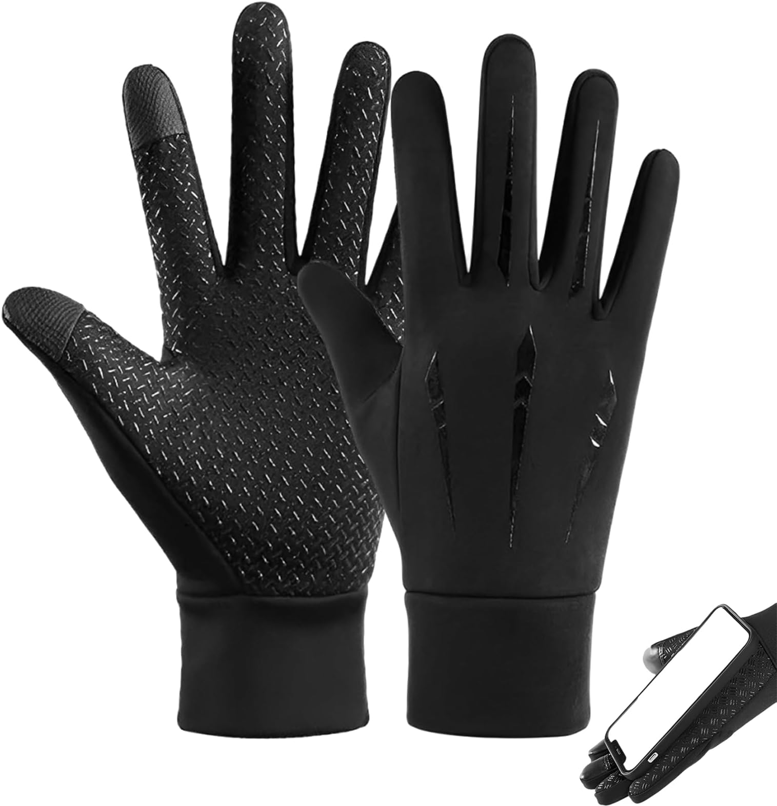 MXHBSTPWaterproof Gloves Men, Waterproof Cycling Gloves, Durable and Non Slip Sport Gloves, Thermal Waterproof Gloves for Men & Women for Driving Walking Running