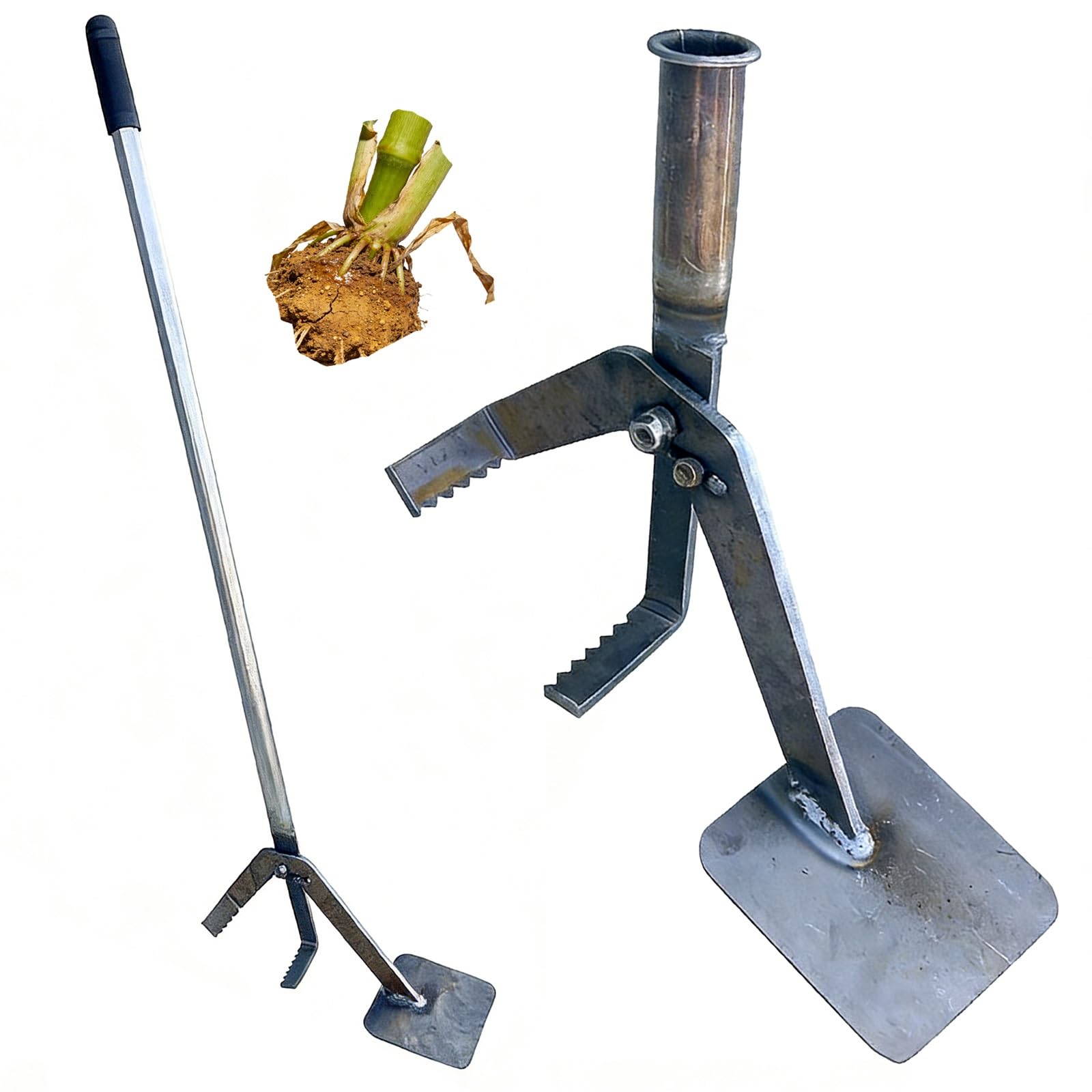 YXZQLOZ Multifunctional sapling removal tool the principle of leverage to extract saplings and their root ; serrated edge for removing cassava, eggplant, cotton, and corn stalks