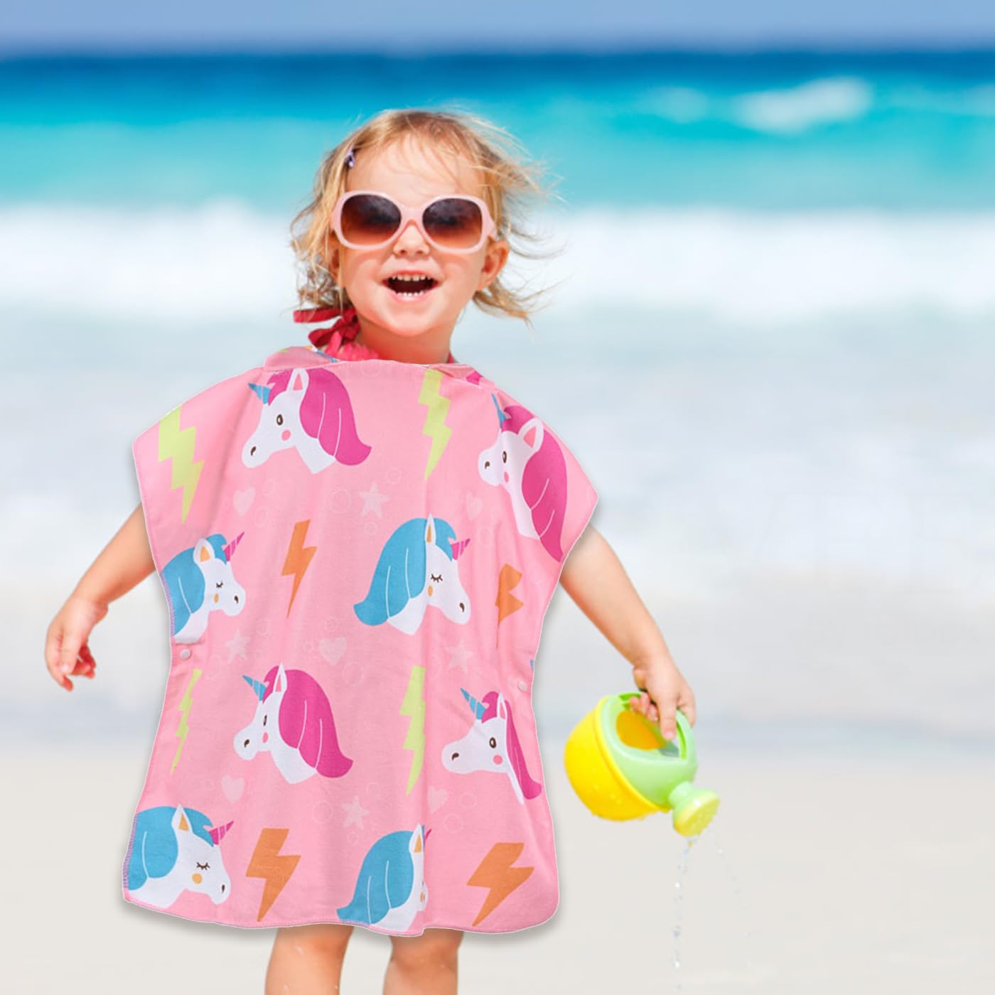 AYNKH Cape Serviette Licorne Enfant – Microfibre Ultra-Douce Et Séchage Rapide Avec Sac à Cordon