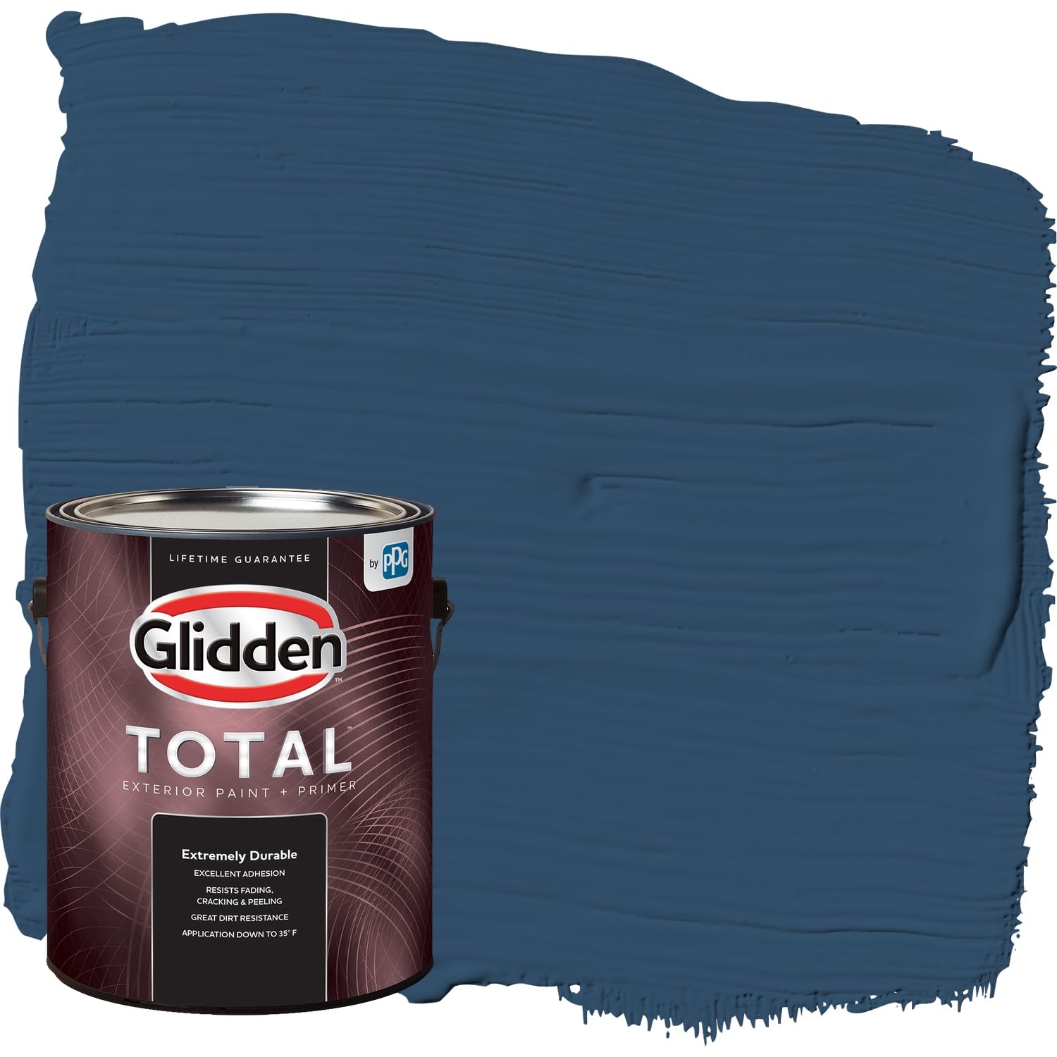 Glidden Total 1 gal. Blueberry Pie/Blue Semi-Gloss Exterior Paint with Primer