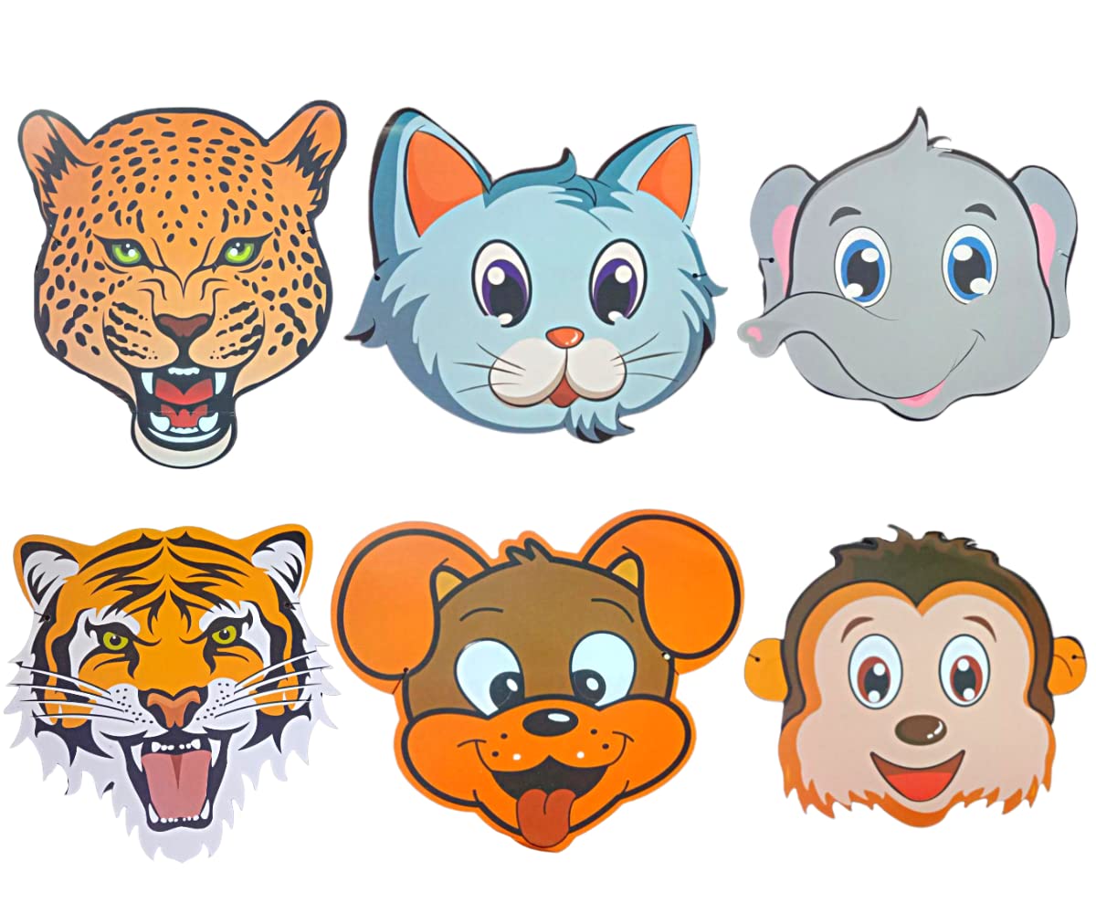 FI - FLICK IN Animal Face mask for Jungle Theme Birthday Decoration Animal Eyemasks Jungle Eyemask With Attached Band for Birthday (B0B49NBHPM) Amazon Price History, Amazon Price Tracker