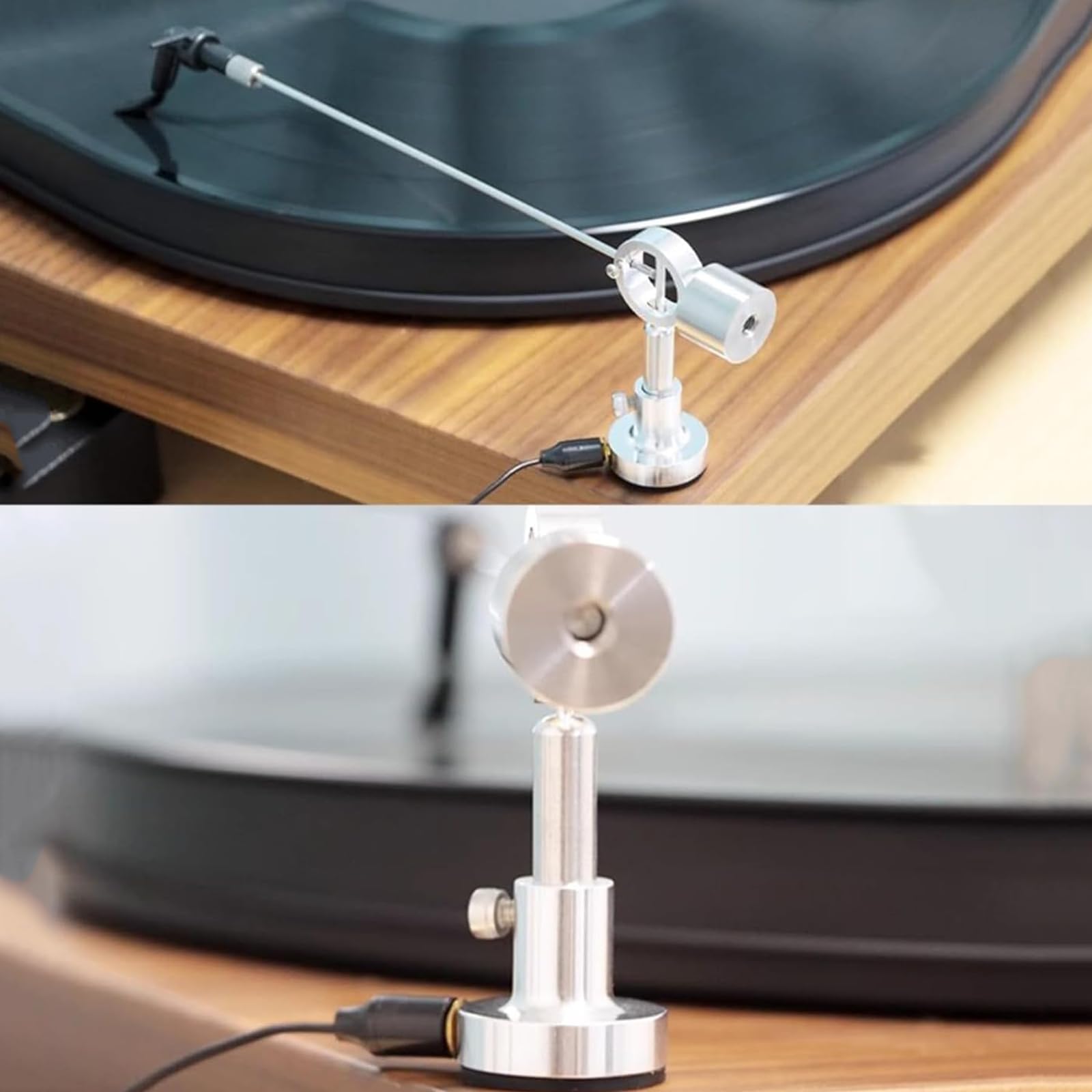 Braccio Di Pulizia Per Giradischi In Vinile, Spazzola Antistatica Per Dischi, Kit Di Pulizia Antistatica Per Dischi In Vinile, Altezza Regolabile 4,5-6 Cm, Rimuove Automaticamente
