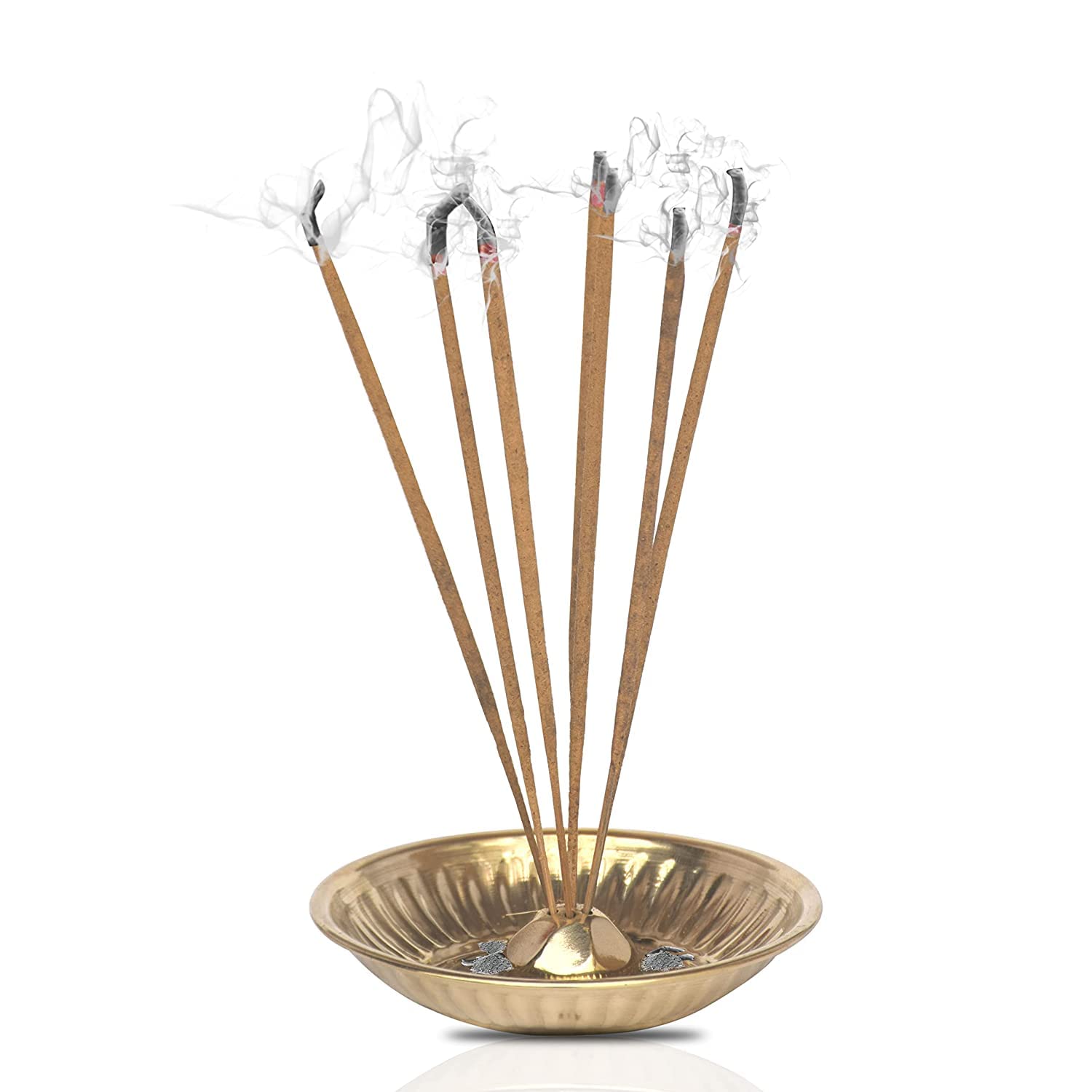 Pure Source India Brass Agarbatti Stand || Incense Holder || Ash Catcher, 4 I...