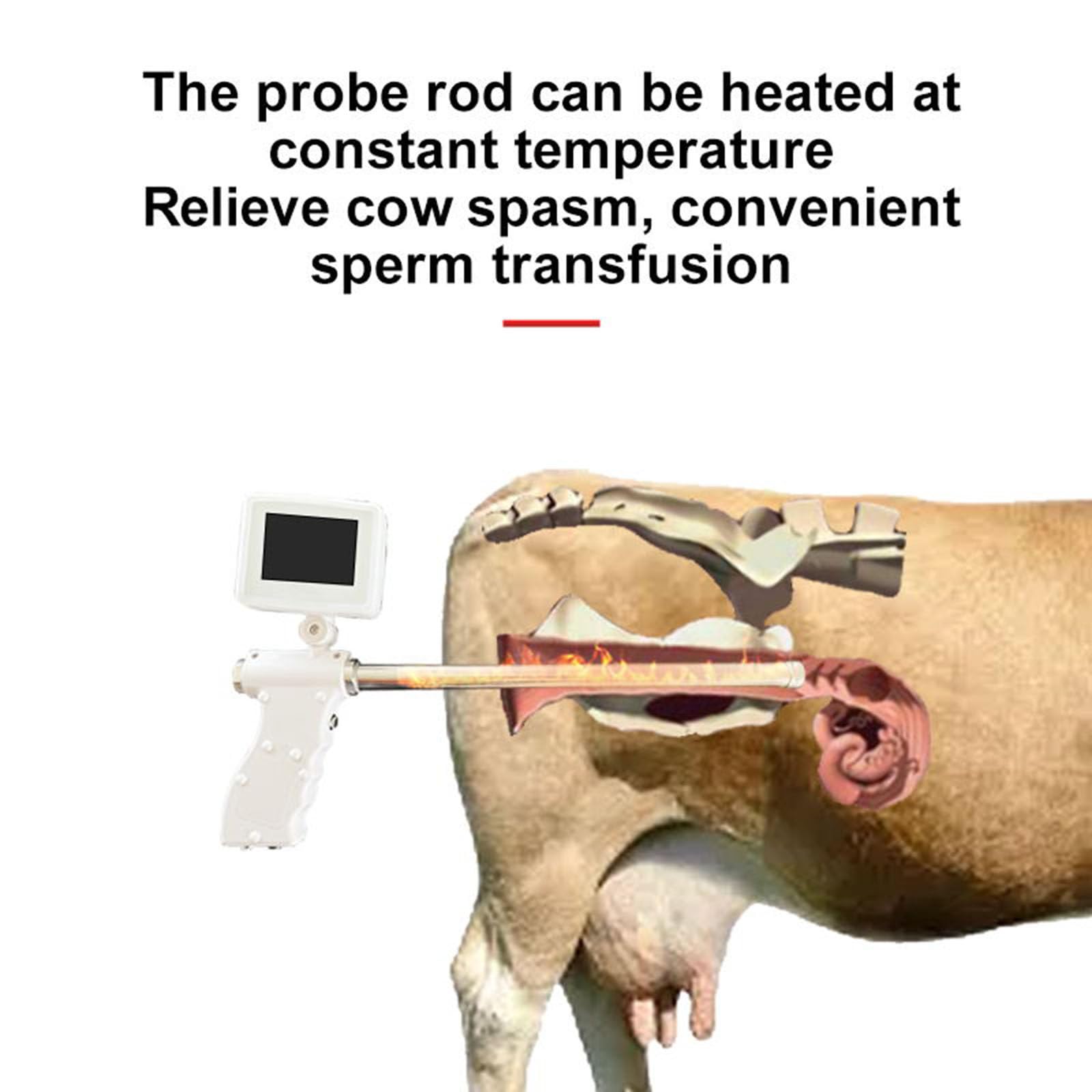 Zestaw do inseminacji dla krów Bydło,pistolet do inseminacji wizualnej z ekranem pikselowym,profesjonalne narzędzia rolnicze do inseminacji weterynaryjnej,Trumpet