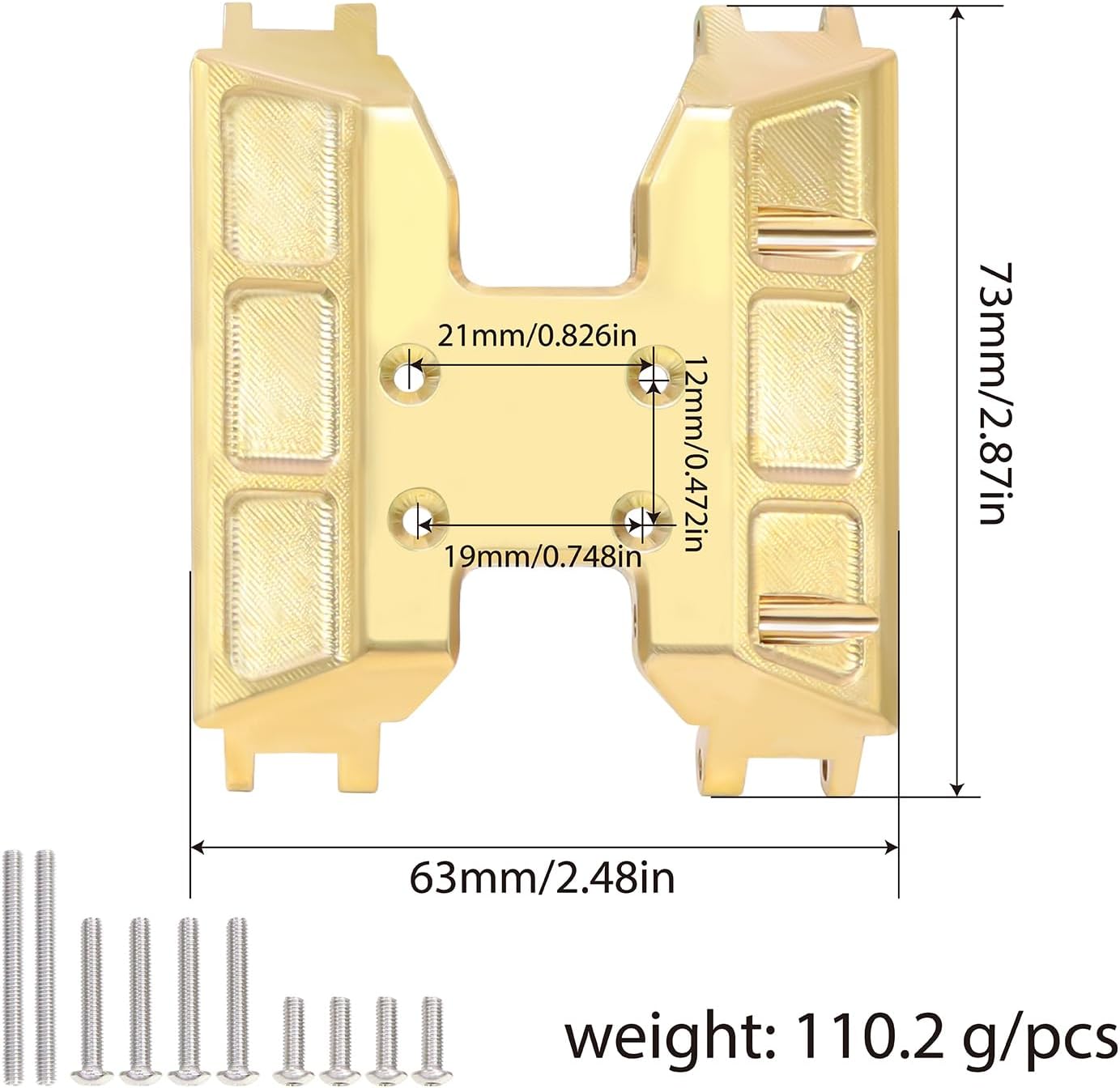 Brass Chassis Gearbox Skid Plate Transmission Mount for Axial 1/18 Axial Capra UTB18 RTR Car RC Crawler Upgrade Parts