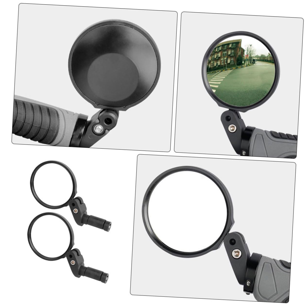 TOYANDONA 2 Ensembles Rétroviseurs De Guidon Réglables Pour Vélo De Convexes Pour Vélos De Montagne Installation Facile Outils Accessoire Pour Électrique Scooter 2 Pièces * 2