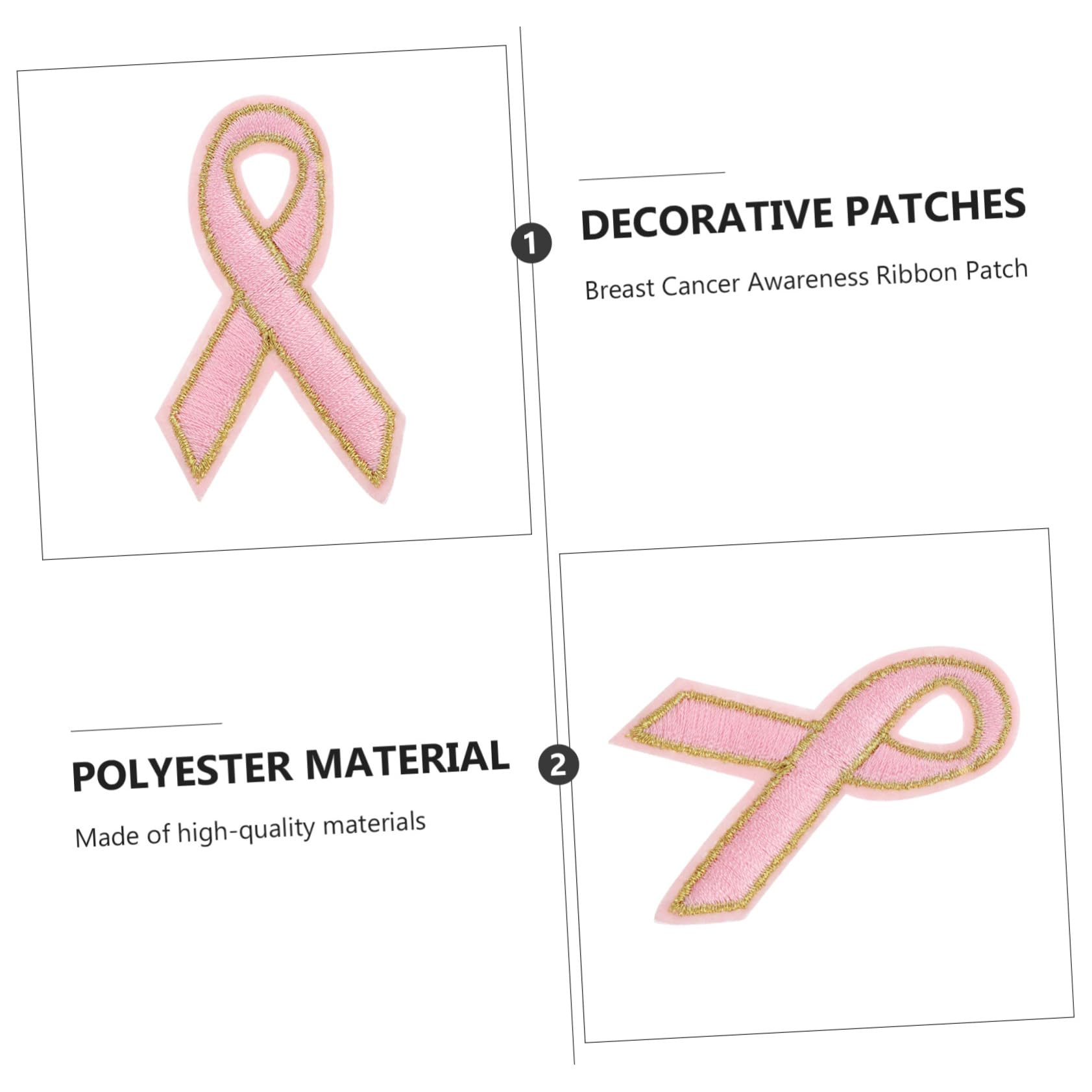 60pezzi Toppe Rosa Per Consapevolezza Al Patches Termoadesive Per Abbigliamento e Decorazioni Riparazioni Per Jeans e Magliette