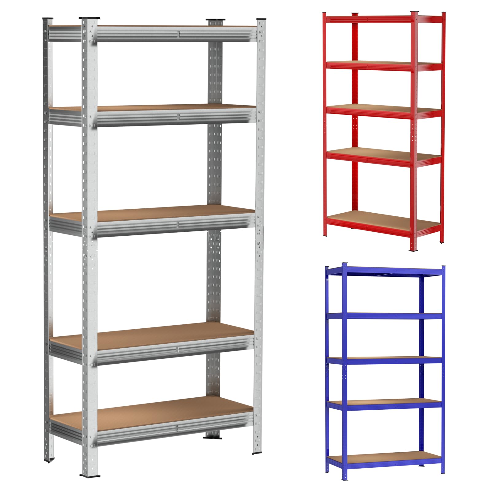 VickyHome 5 Tier Heavy Duty Industrial Adjustable Trapezium Shelf, Blue