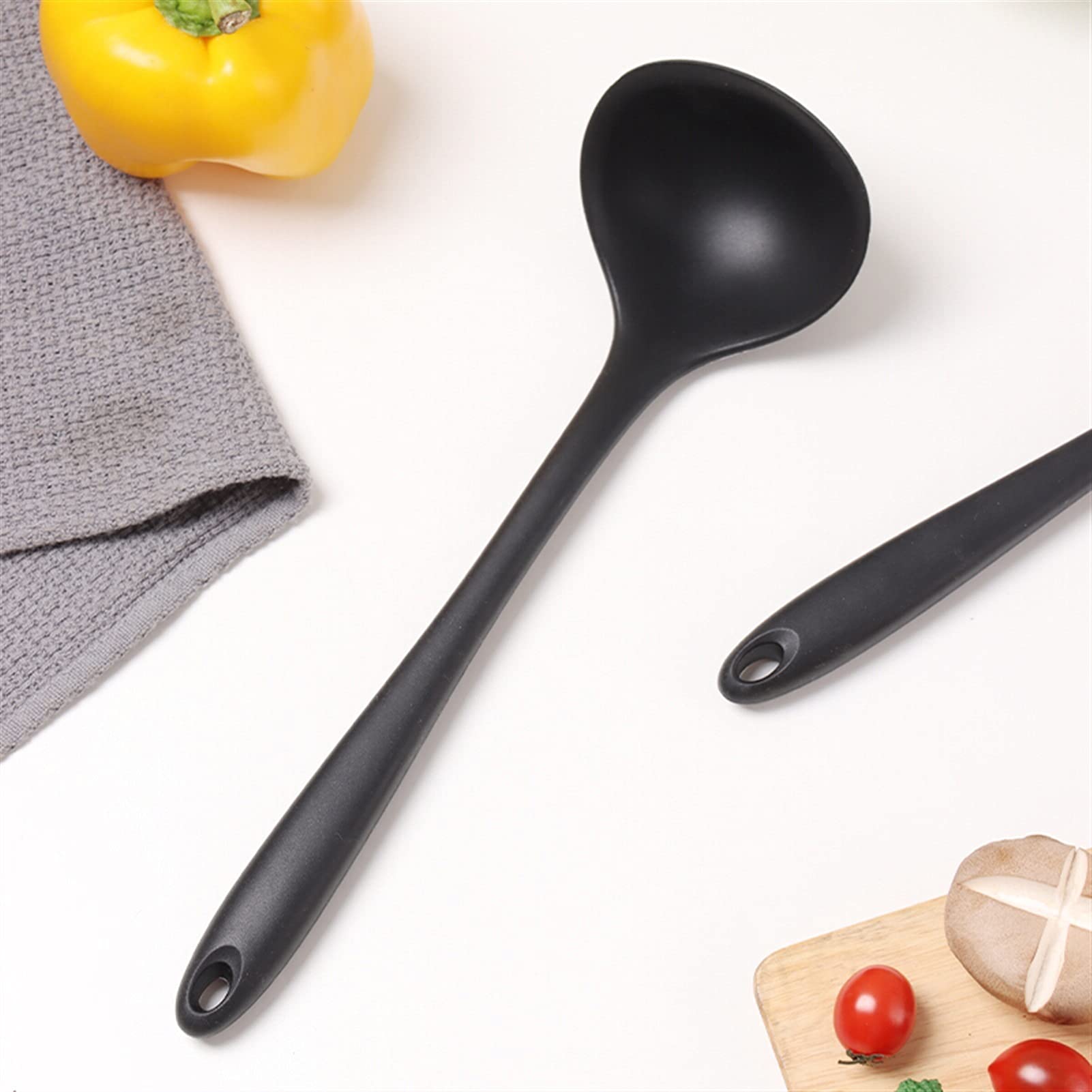 Pfannenwender aus Silikon – ergonomischer Griff, Spatel mit hoher Hitzebeständigkeit zum Kochen und Mischen, Kochspatel