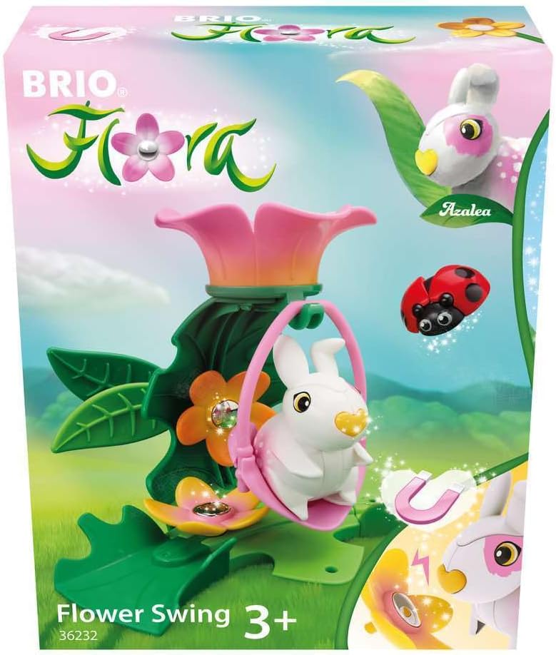 BRIO Flora Azalea Flower Swing - Charming 11-Piece Interactive Build & Decorate Playset for Imaginative Play - Ages 3+